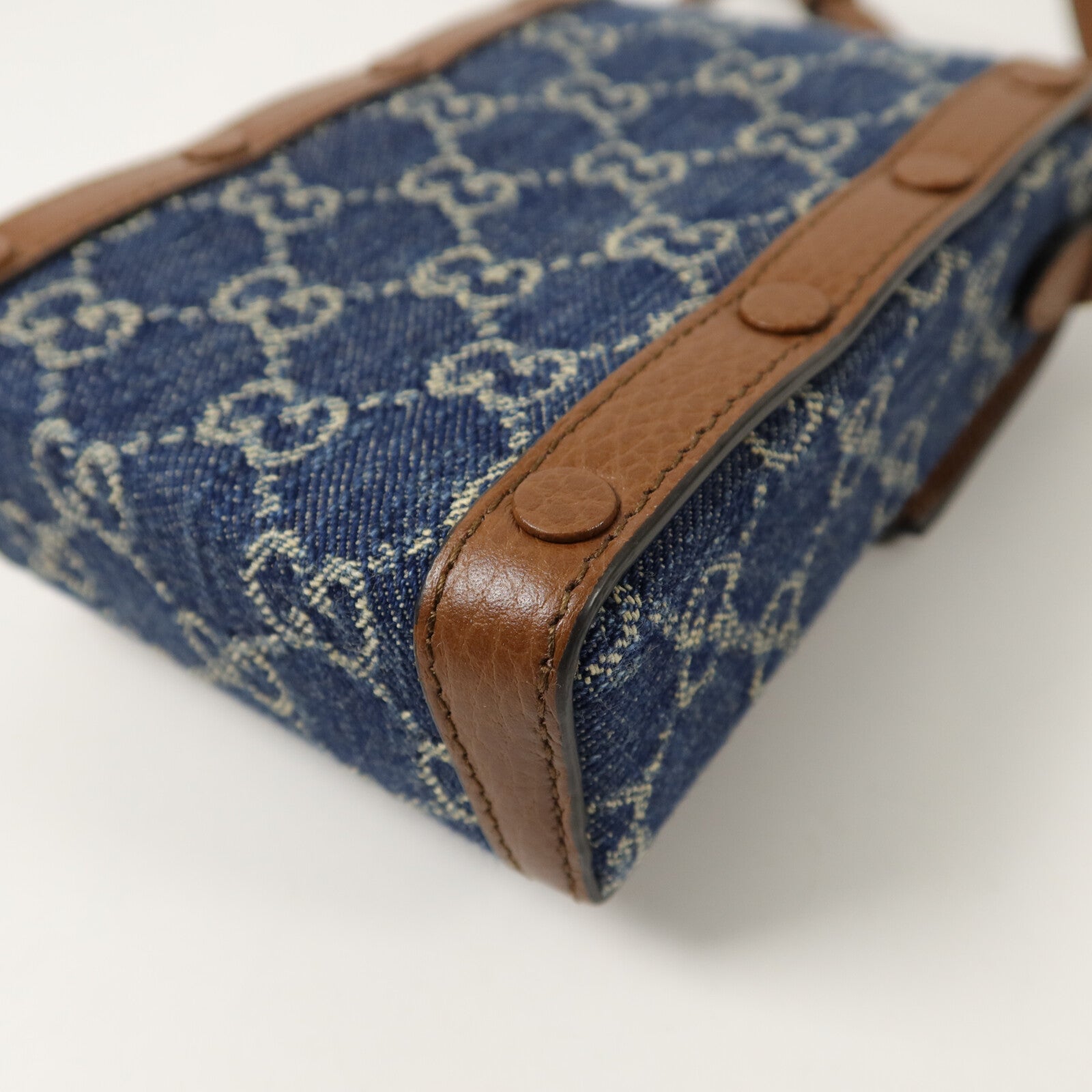 GUCCI 牛仔布1955 Horsebit Mini肩背袋