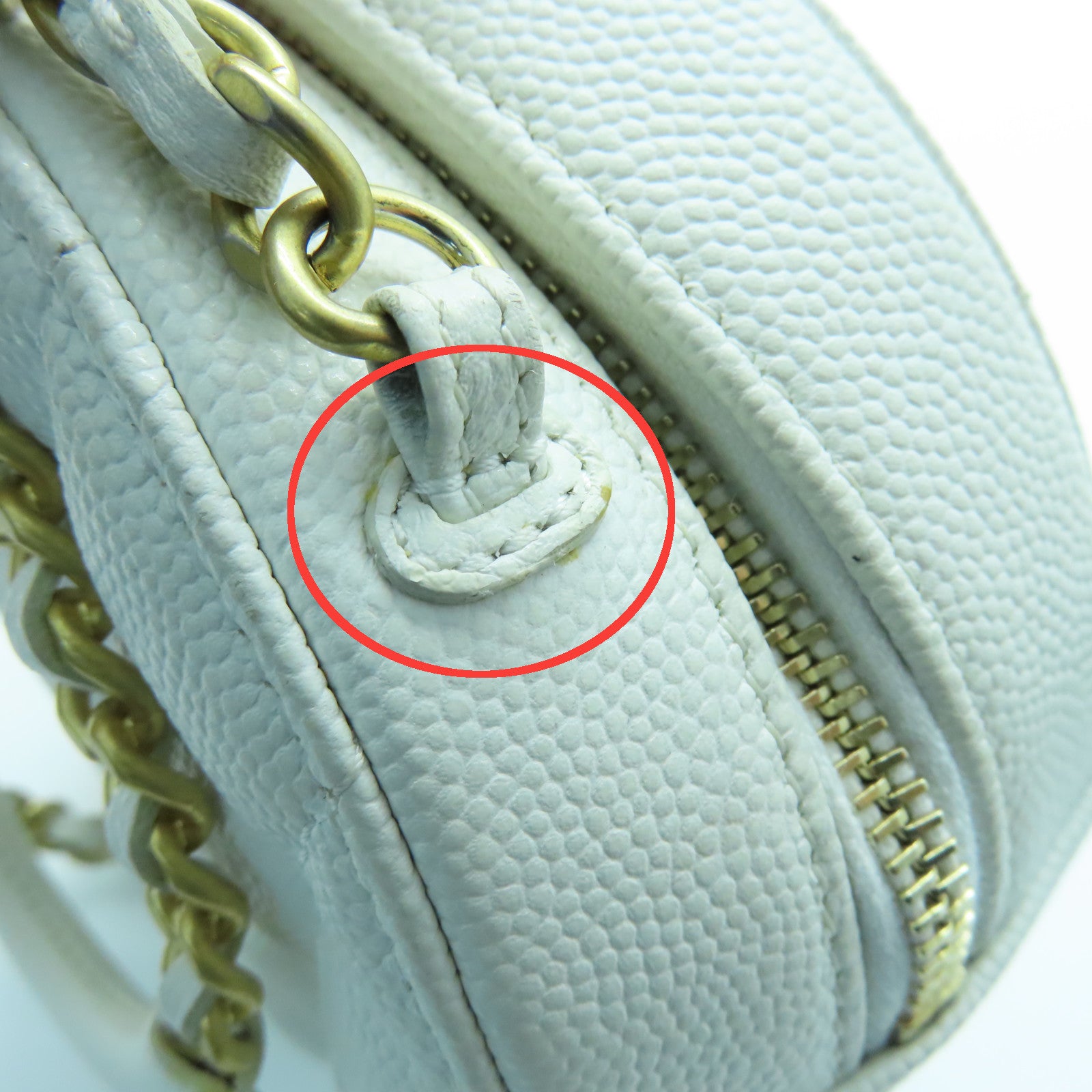 CHANEL 牛皮皮革2way Shoulder Bag金扣手挽肩背两用袋白色