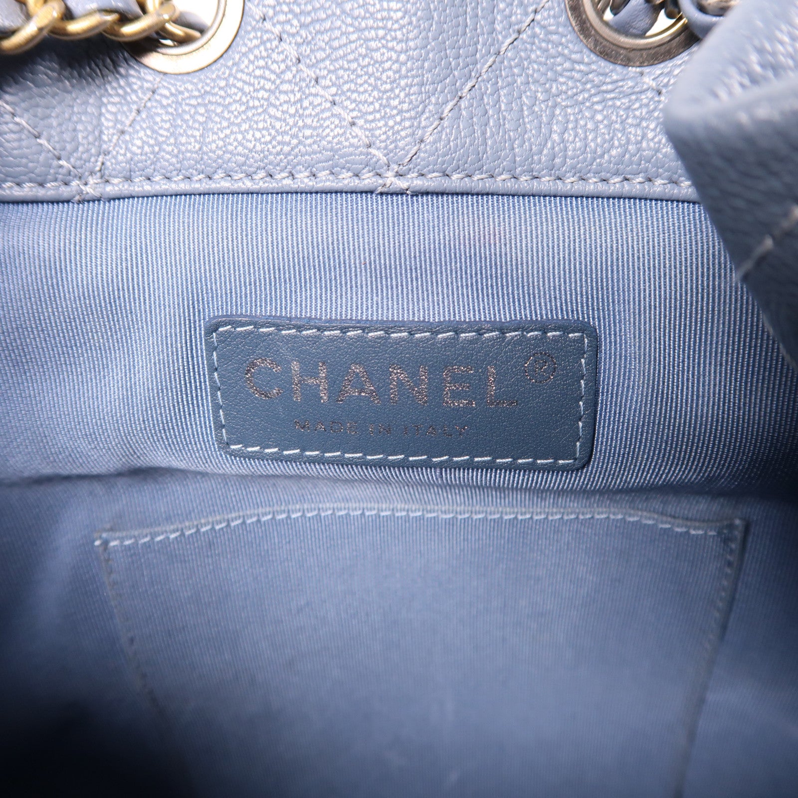 CHANEL 牛皮皮革Gabrielle Backpack背包藍色