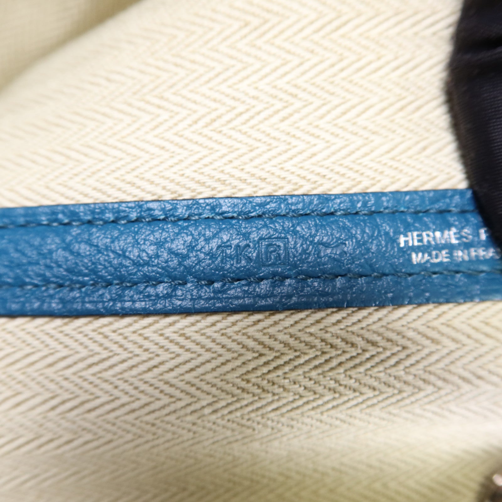 HERMES Negonda皮革Garden Party PM銀扣手挽袋Turquoise