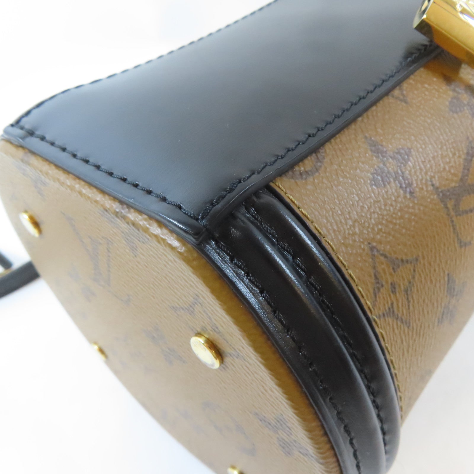 LOUIS VUITTON 【激減優惠】Monogram Reverse Cannes金扣手挽肩背兩用袋啡色