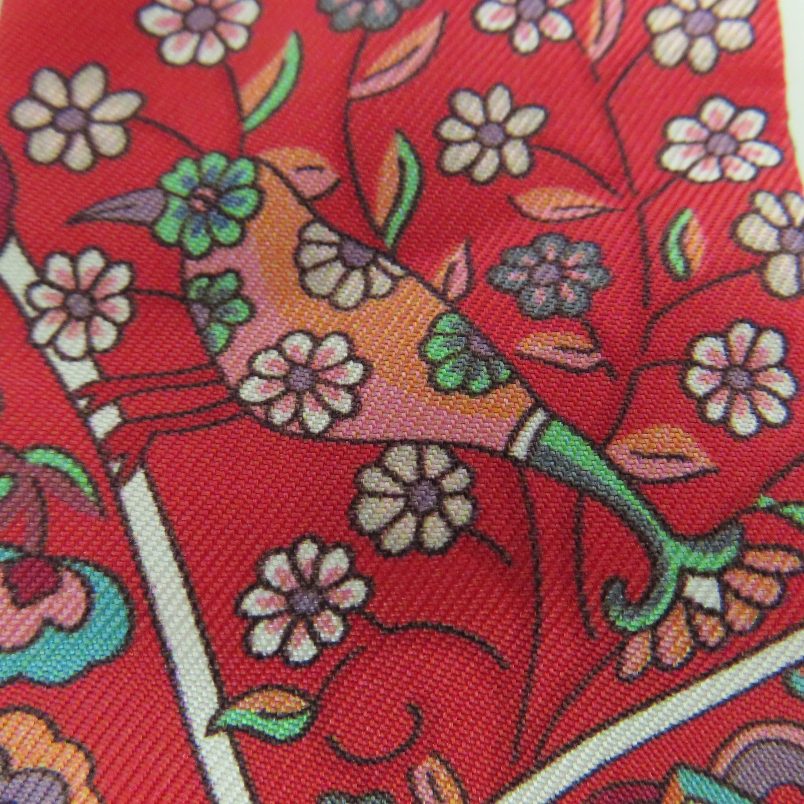 HERMES 【激減優惠】絲質Twilly Scarf絲巾紅色