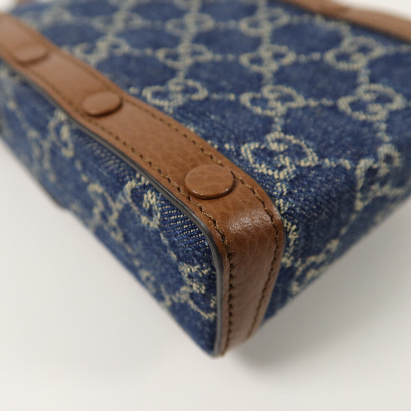 GUCCI 牛仔布1955 Horsebit Mini肩背袋