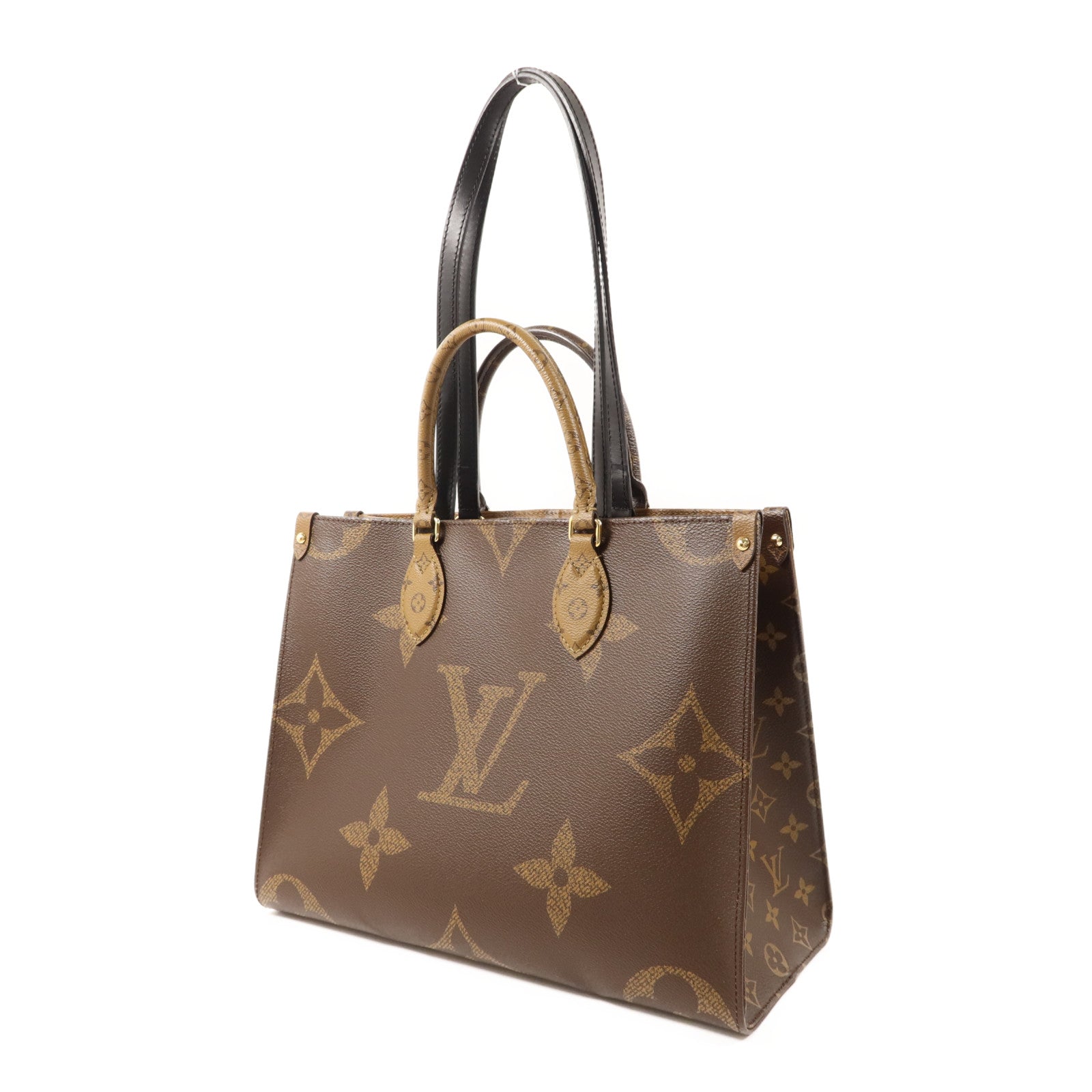 LOUIS VUITTON Monogram Giant On The Go MM金扣手挽肩背兩用袋