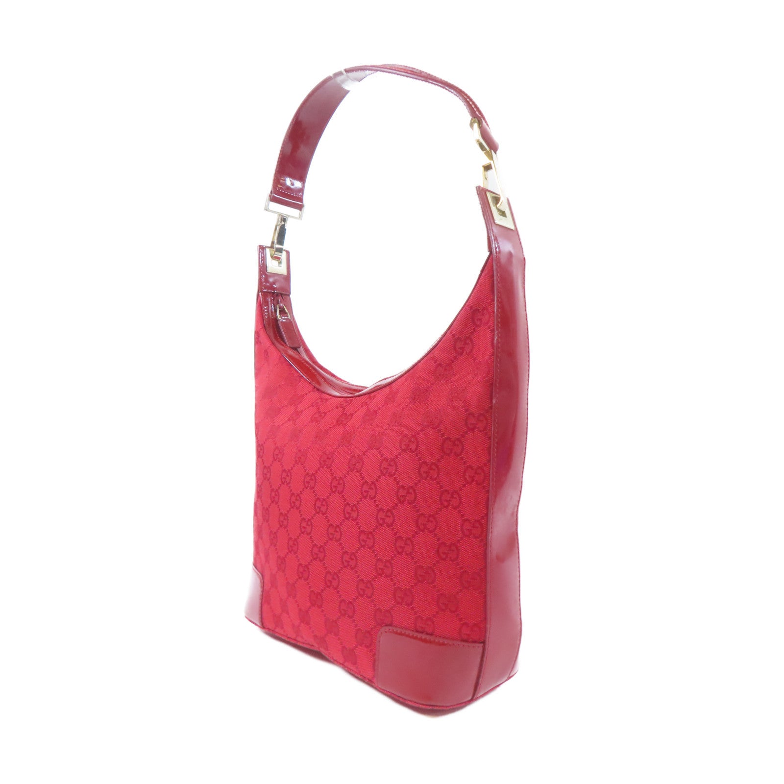 GUCCI 帆布Shoulder Bag金扣肩背袋紅色