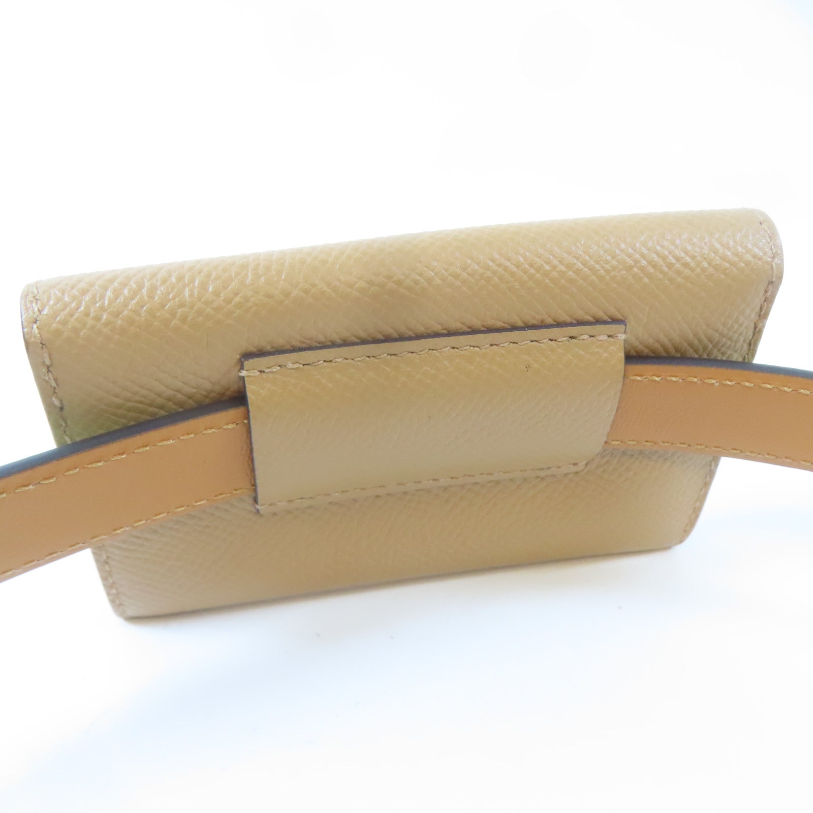 HERMES Epsom皮革Kelly Pocket 18 Belt銀扣皮帶Vert Criquet/綠色