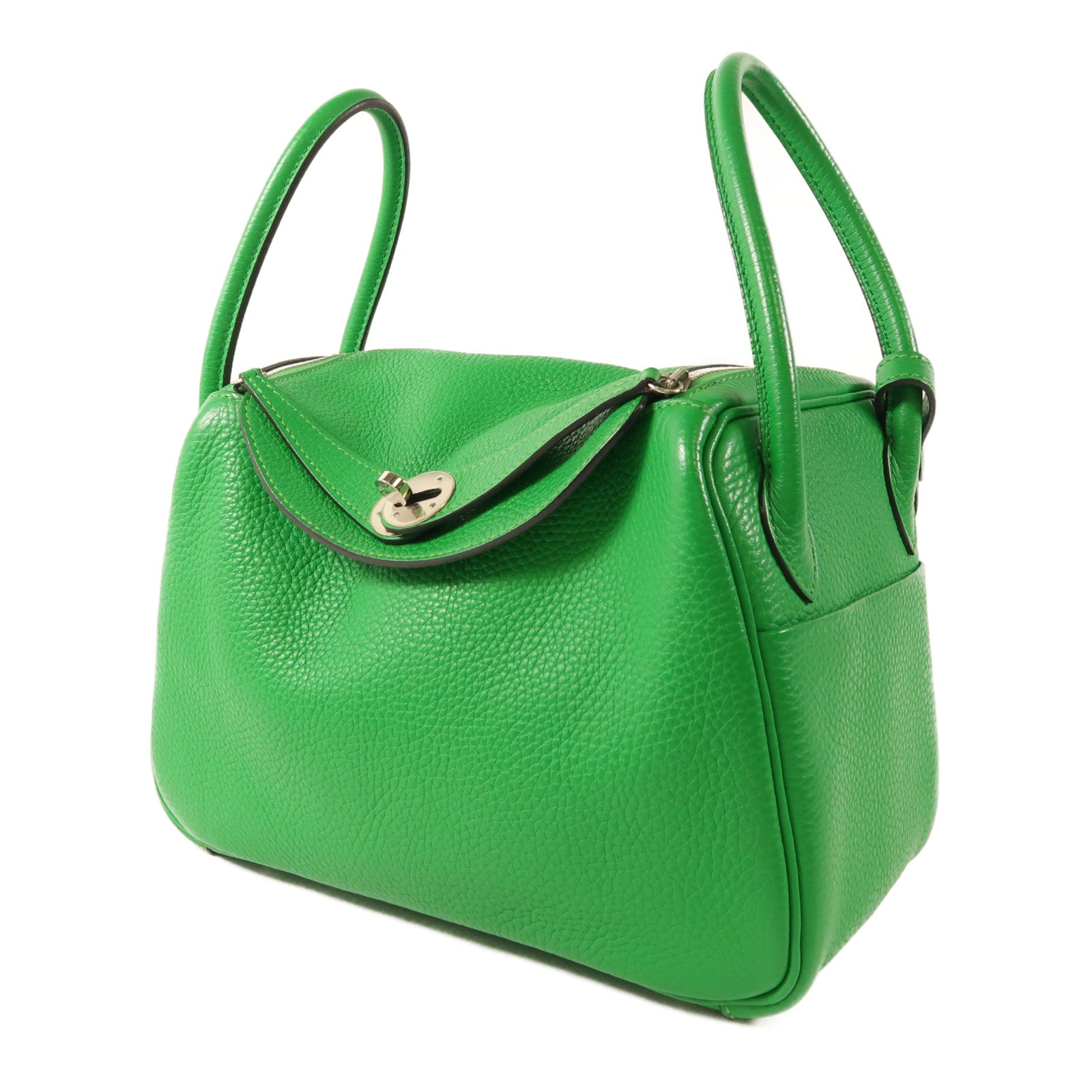 HERMES Clemence皮革Lindy 26手挽肩背兩用袋Green