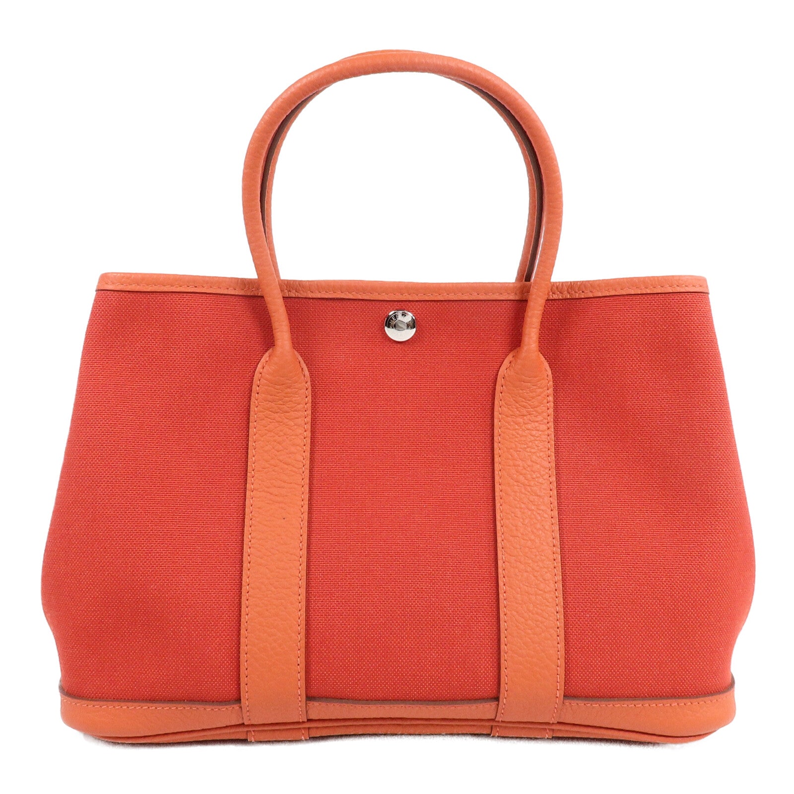 HERMES 帆布Garden Party TPM手挽袋Orange Poppy/Capucin