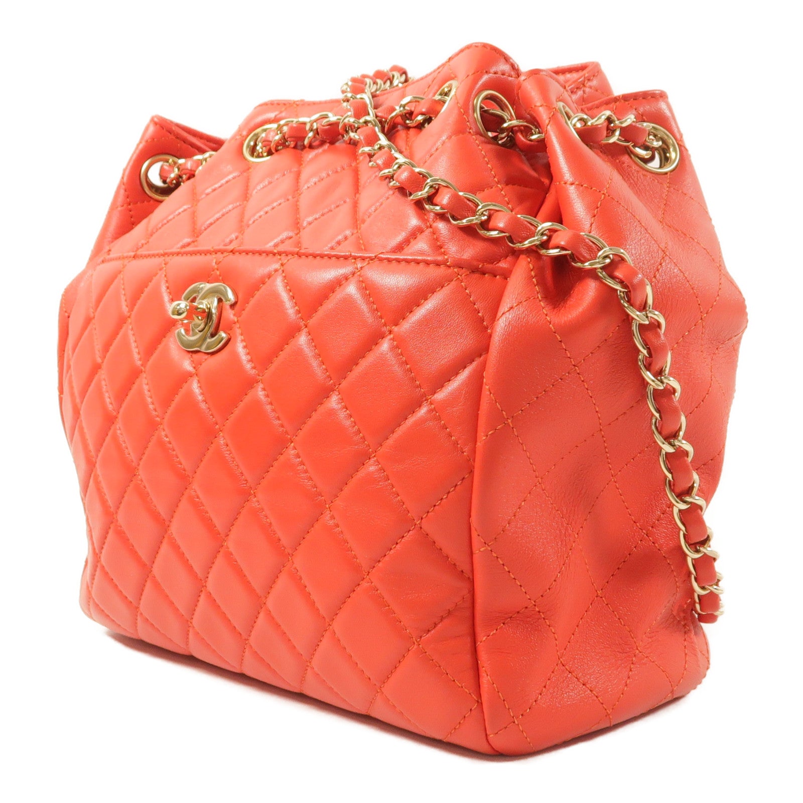 CHANEL 羊皮皮革Chain Shoulder金扣肩背袋