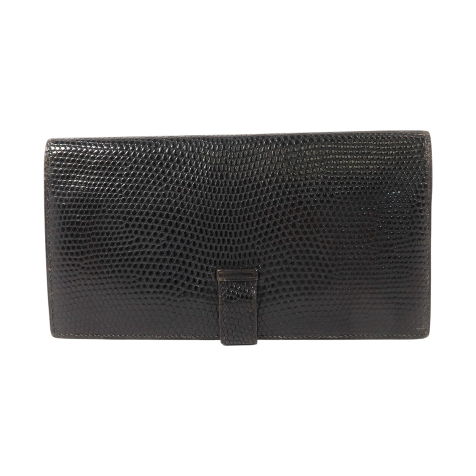 HERMES 蜥蝪皮革Bearn Long Wallet長錢包Noir