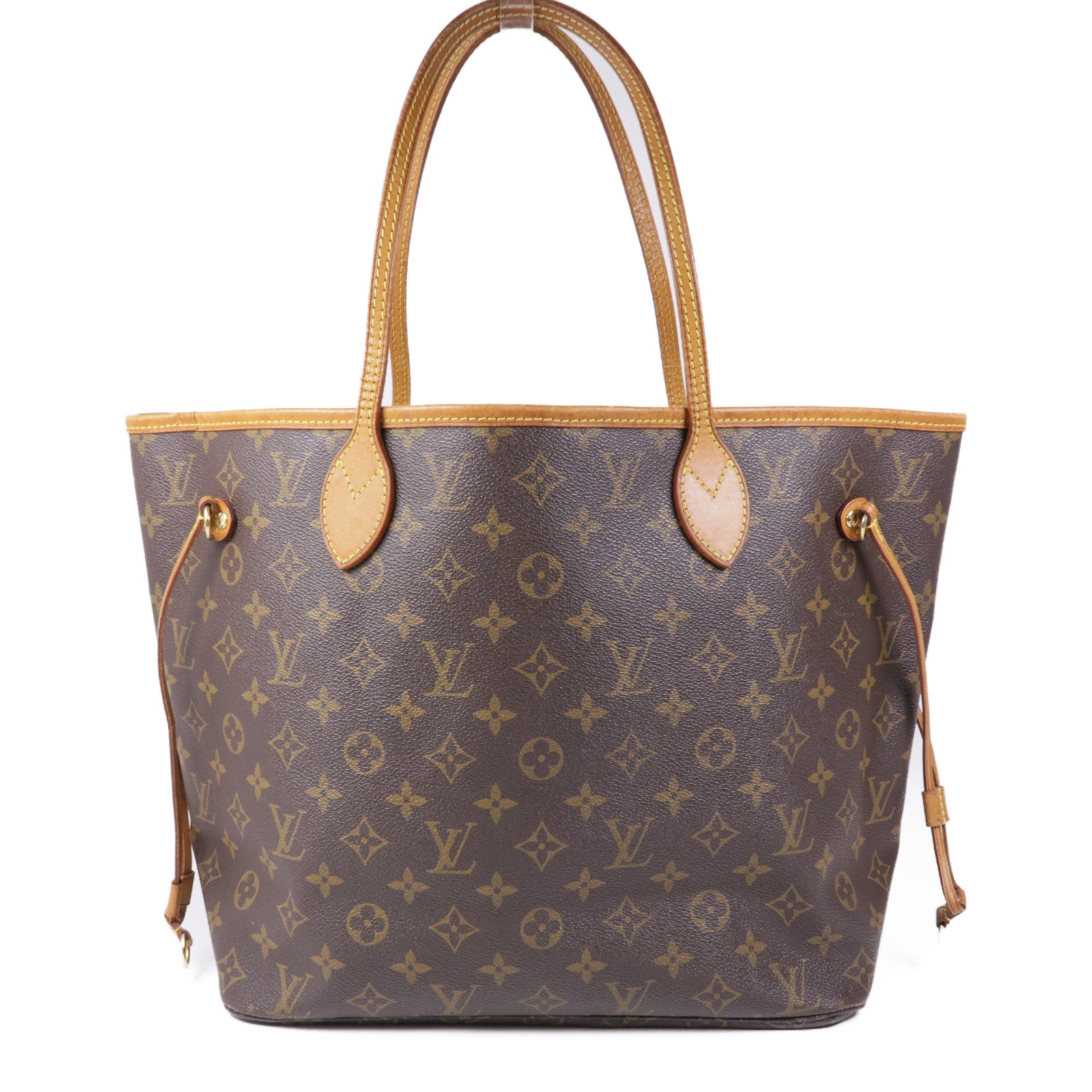 LOUIS VUITTON Monogram Neverfull MM金扣手挽袋