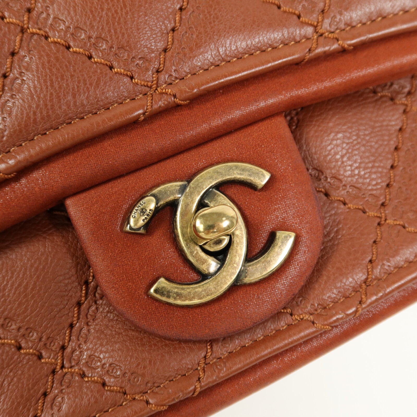 CHANEL 牛皮皮革Clutch With Chain鏈帶肩背袋