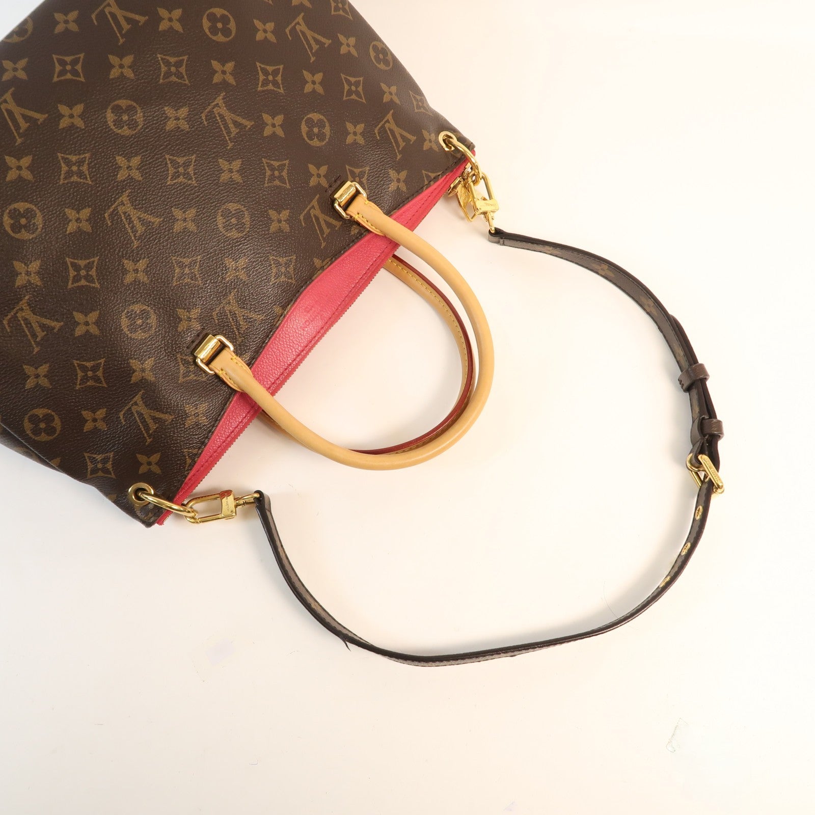 LOUIS VUITTON Monogram Pallas金扣手挽肩背兩用袋