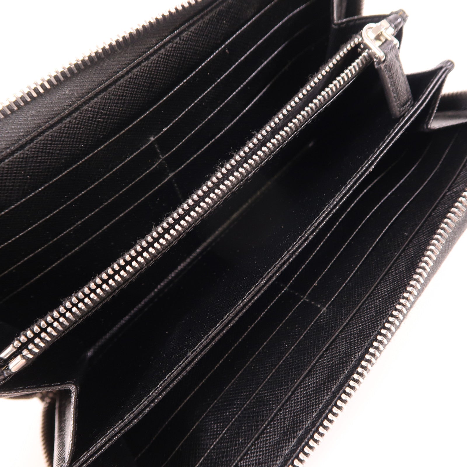 PRADA 牛皮皮革Long Wallet銀扣長錢包