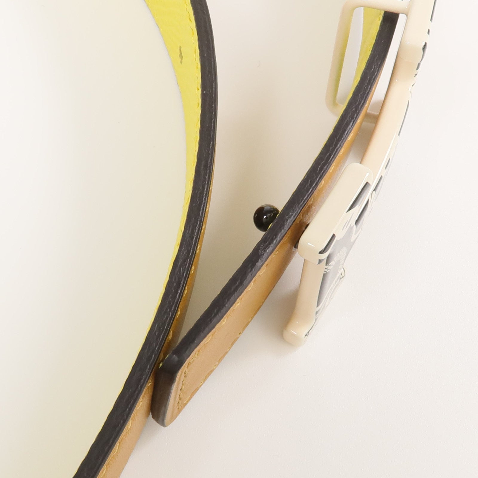 HERMES Swift/Epsom皮革Belt腰帶Biscuit/Jaune Citron