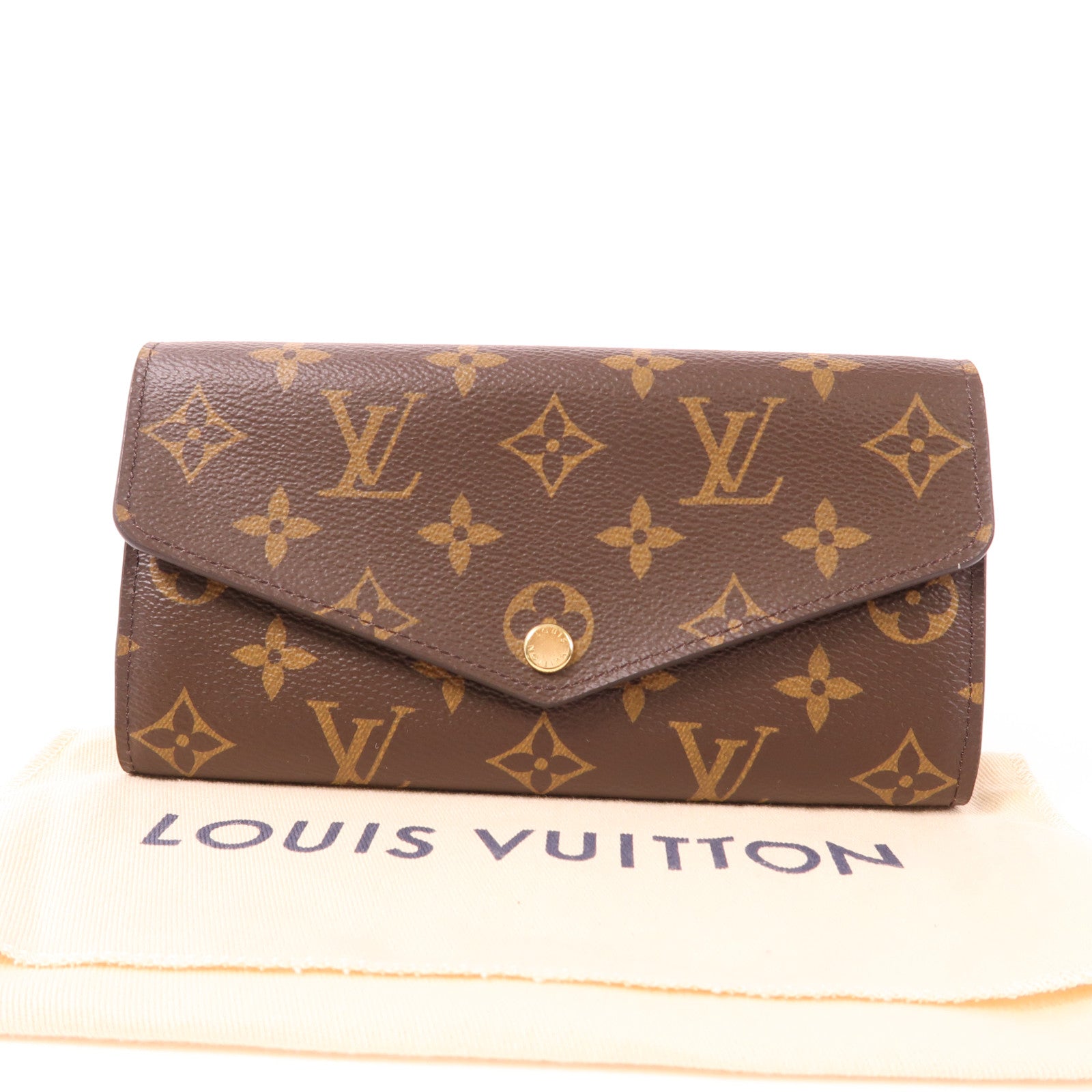 LOUIS VUITTON Monogram Sarah Wallet金扣長錢包