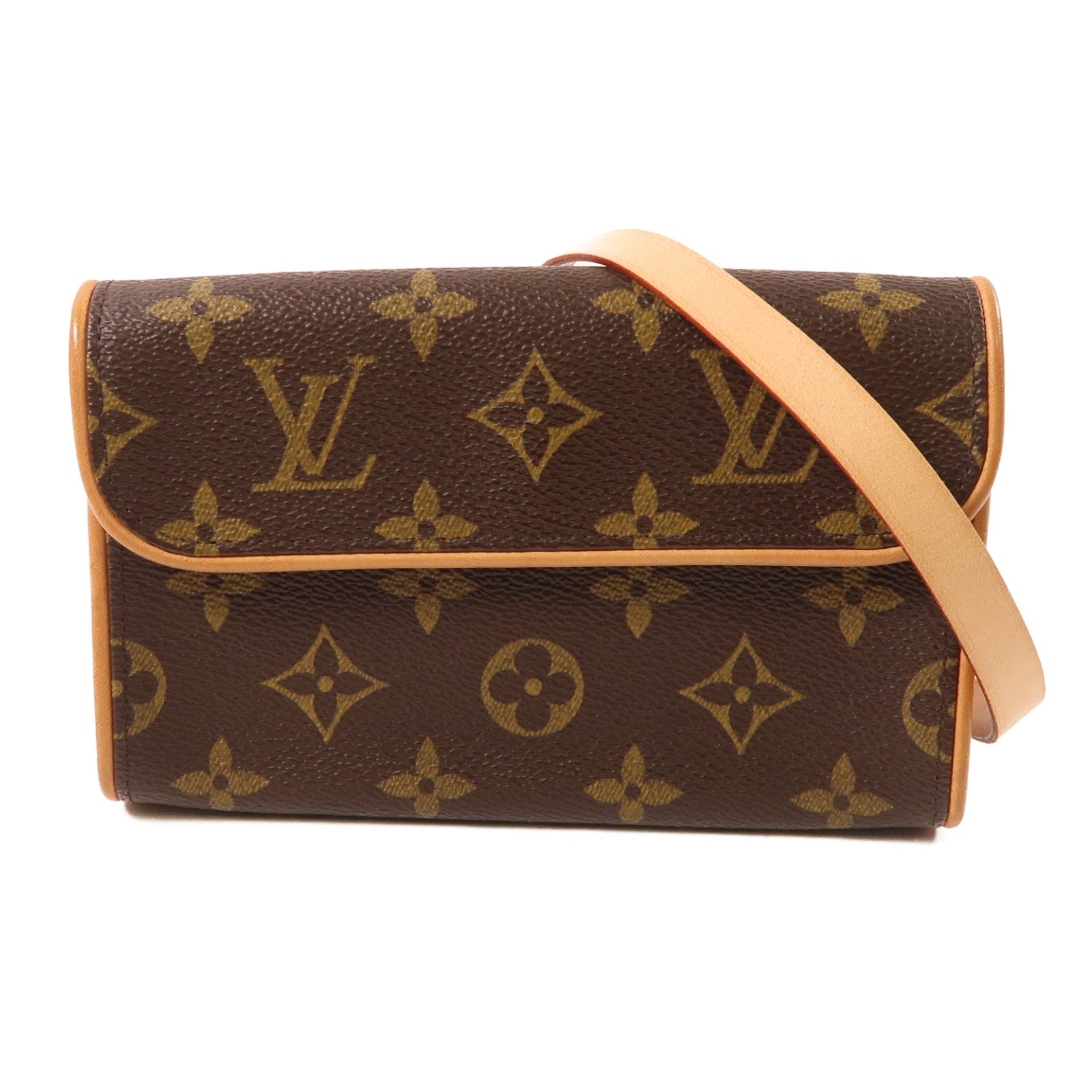 LOUIS VUITTON 【激減優惠】Monogram Pochette Florentine金扣腰包棕色