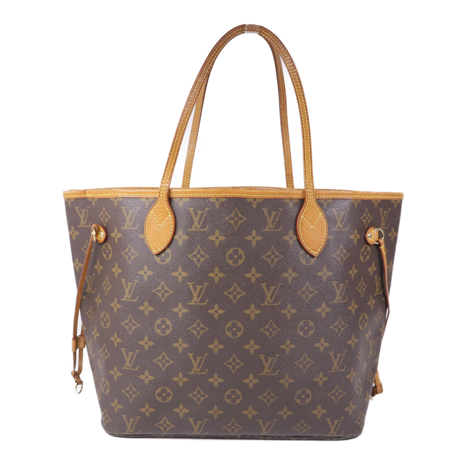 LOUIS VUITTON Monogram Neverfull MM金扣手挽袋