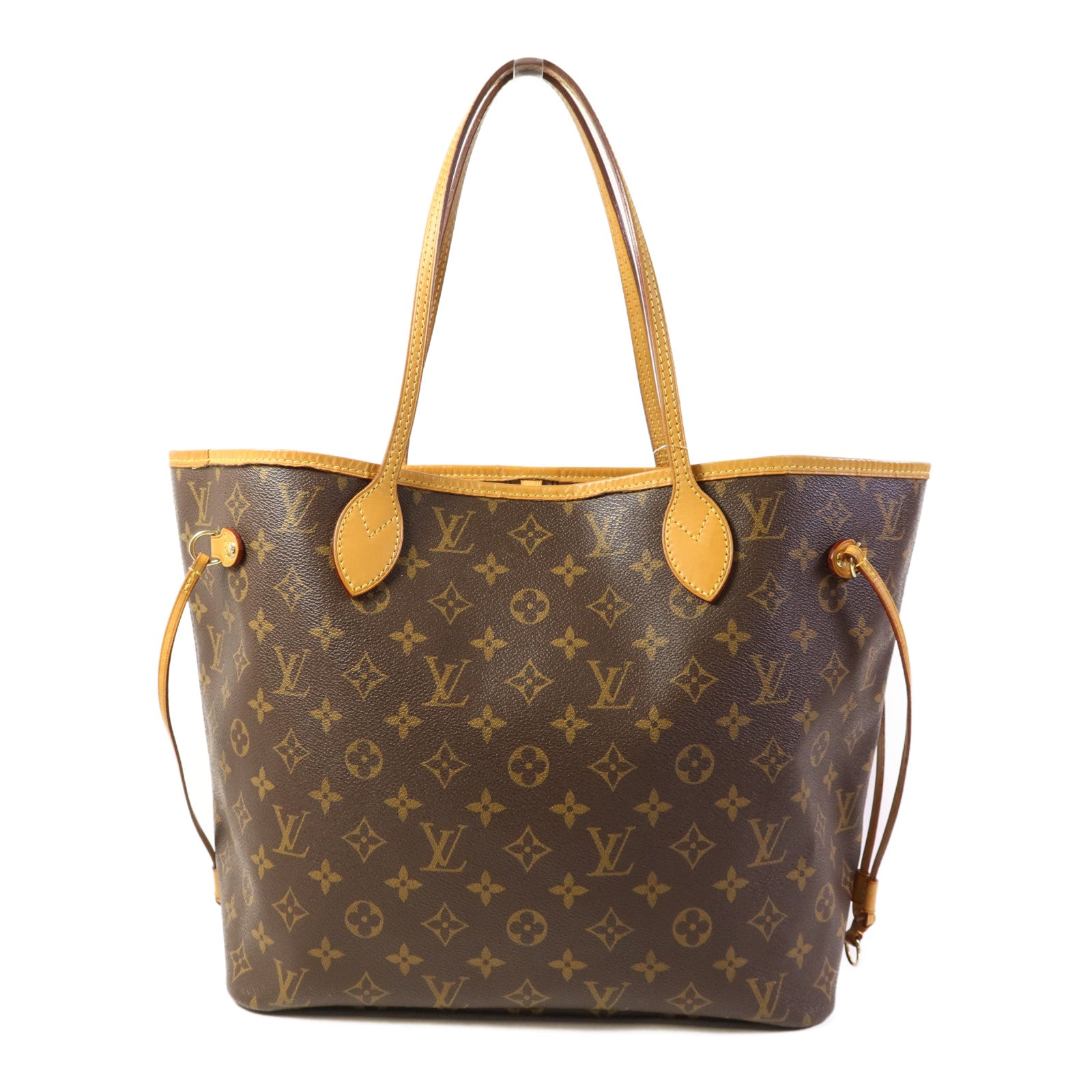 LOUIS VUITTON Monogram Neverfull MM金扣手挽袋