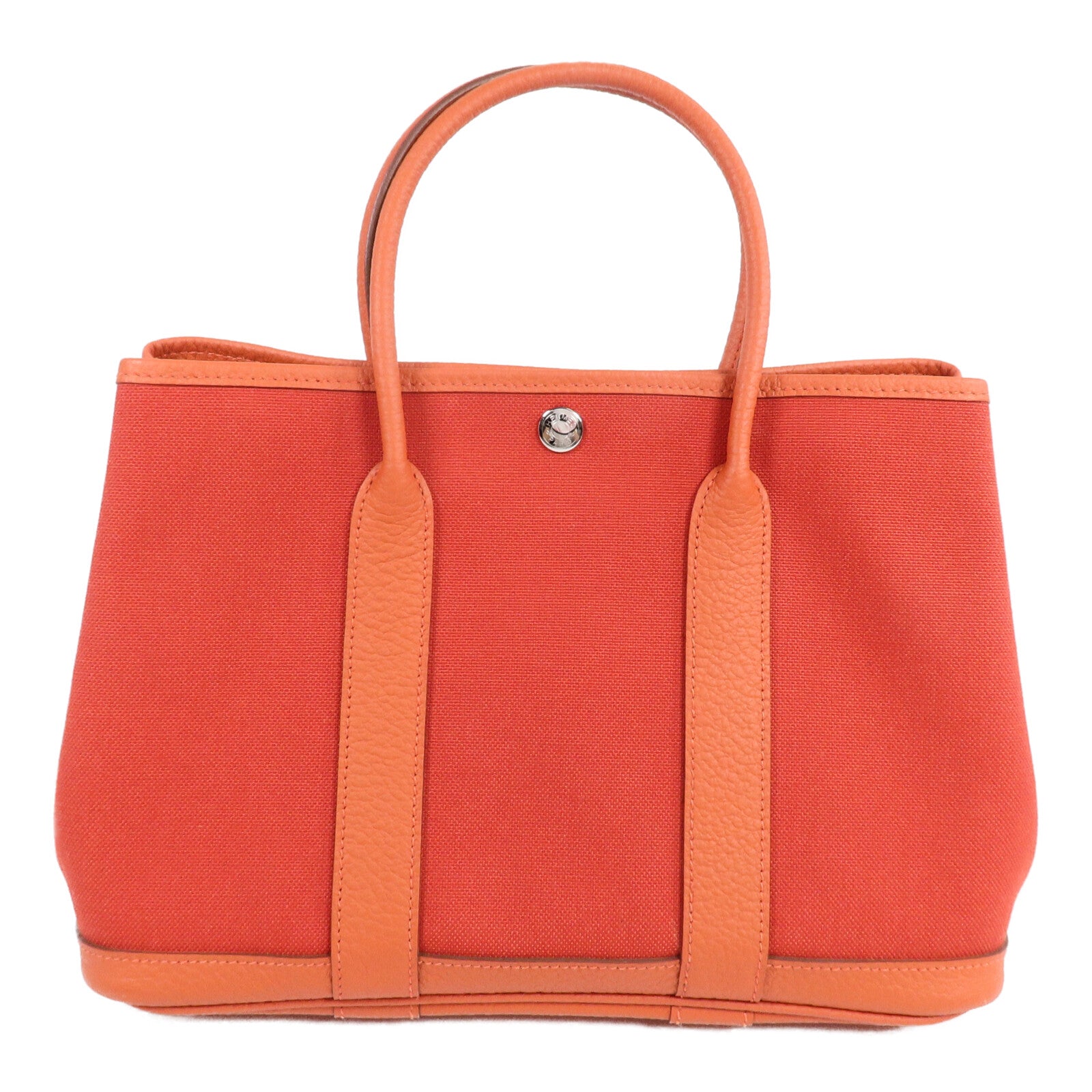 HERMES 帆布Garden Party TPM手挽袋Orange Poppy/Capucin