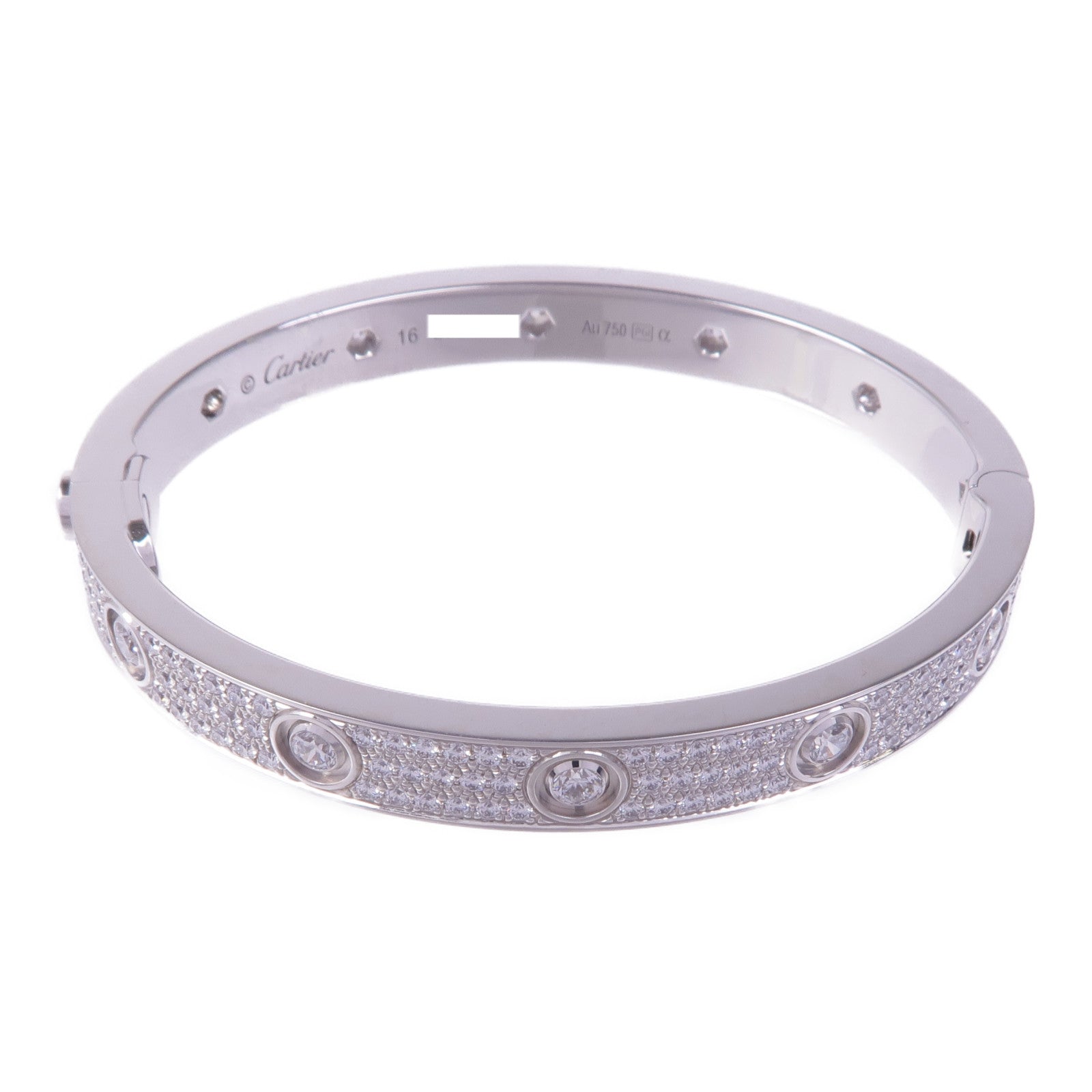 CARTIER 18K白金Diamond Love Bracelet鑽石手鏈Cartier#16