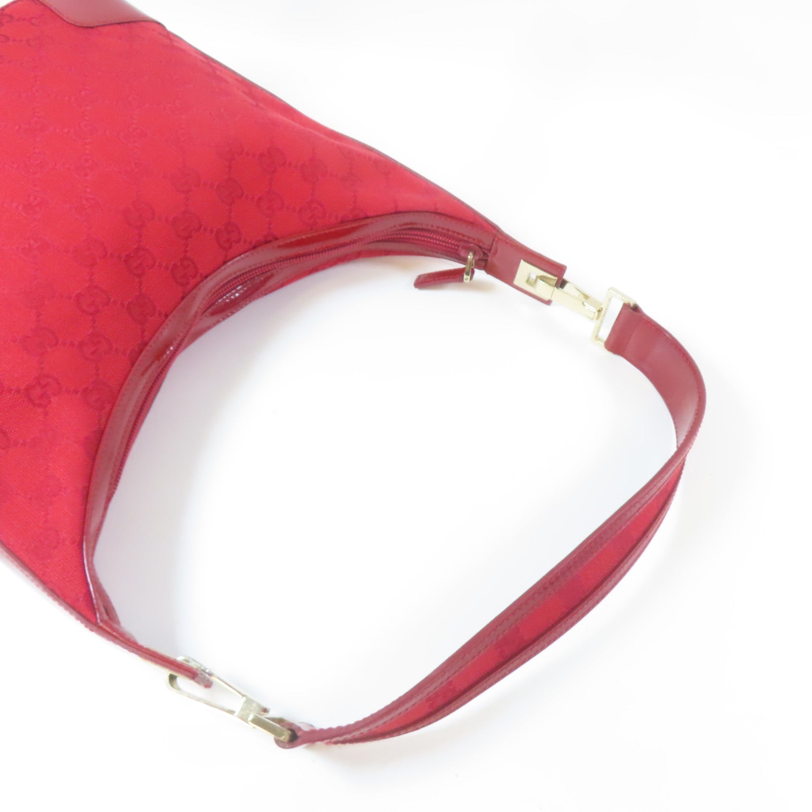 GUCCI 帆布Shoulder Bag金扣肩背袋紅色