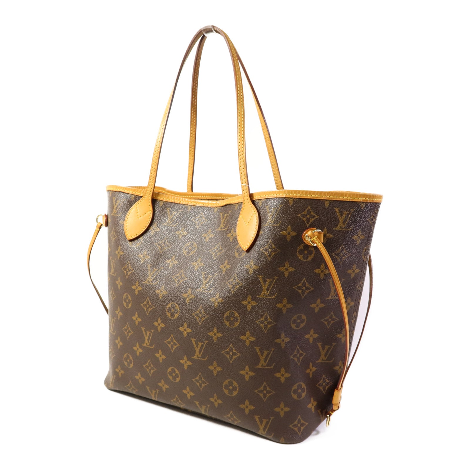 LOUIS VUITTON Monogram Neverfull MM金扣手挽袋