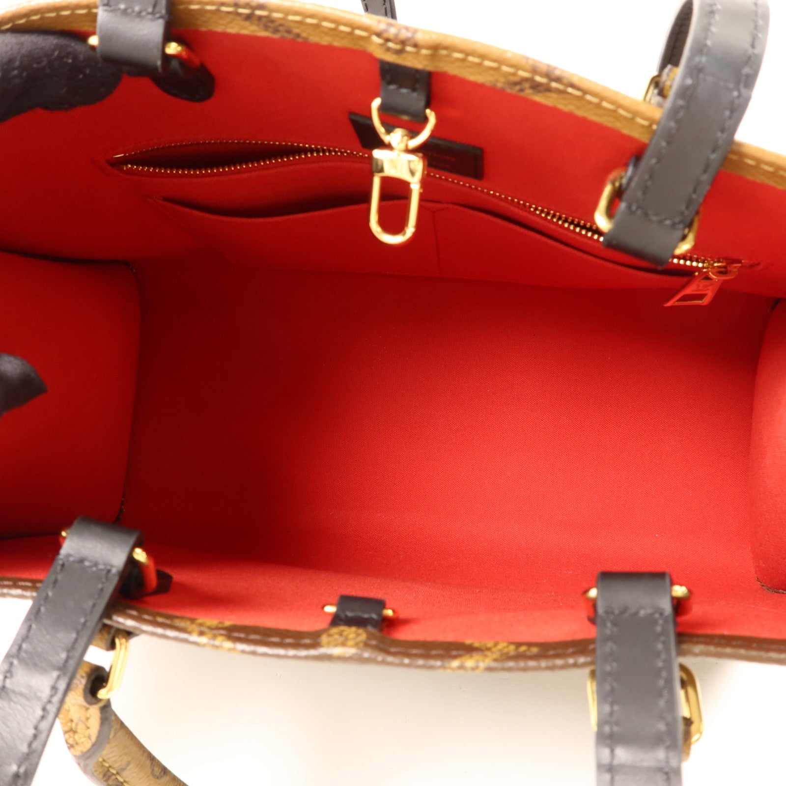 LOUIS VUITTON Monogram Giant On The Go MM金扣手挽肩背兩用袋