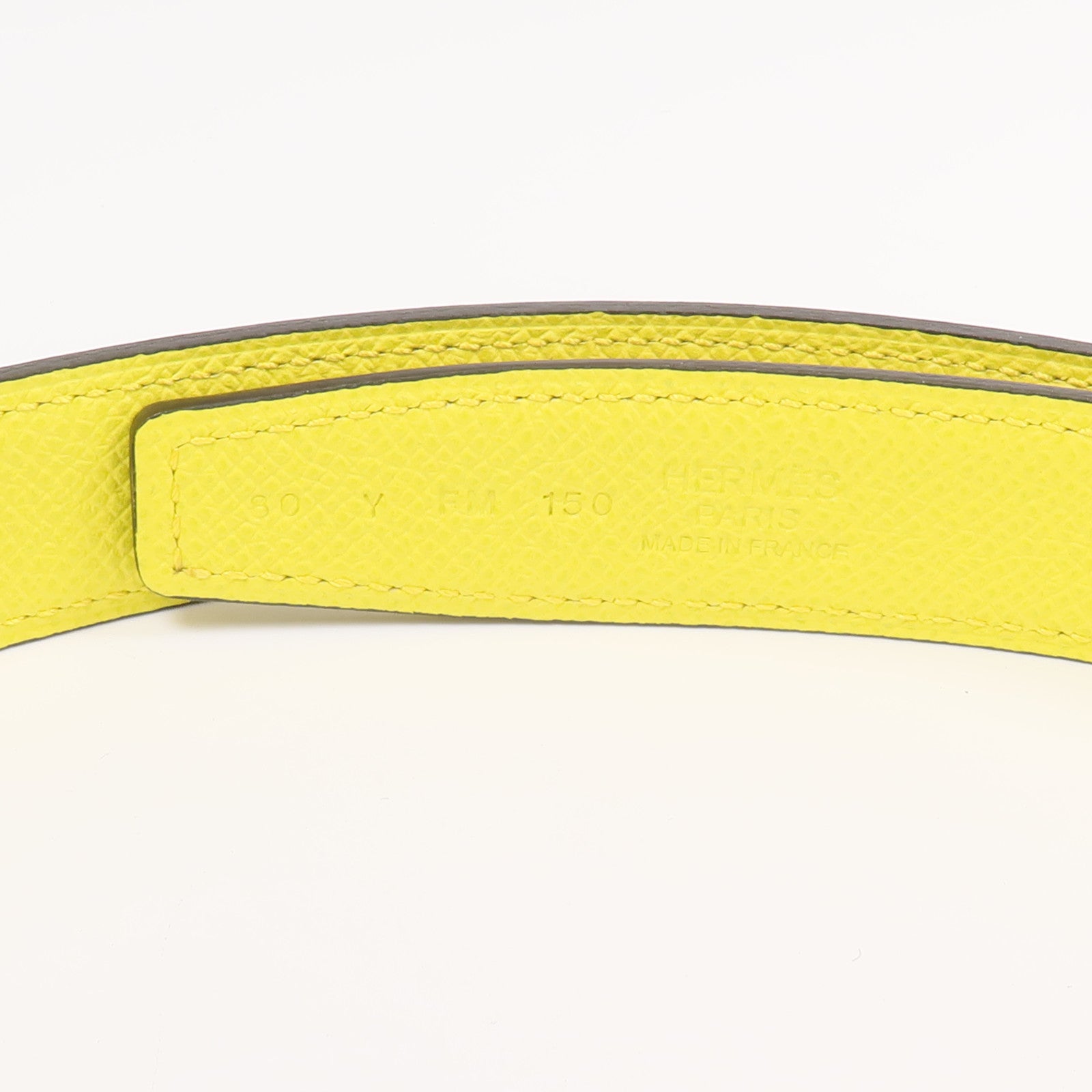 HERMES Swift/Epsom皮革Belt腰帶Biscuit/Jaune Citron