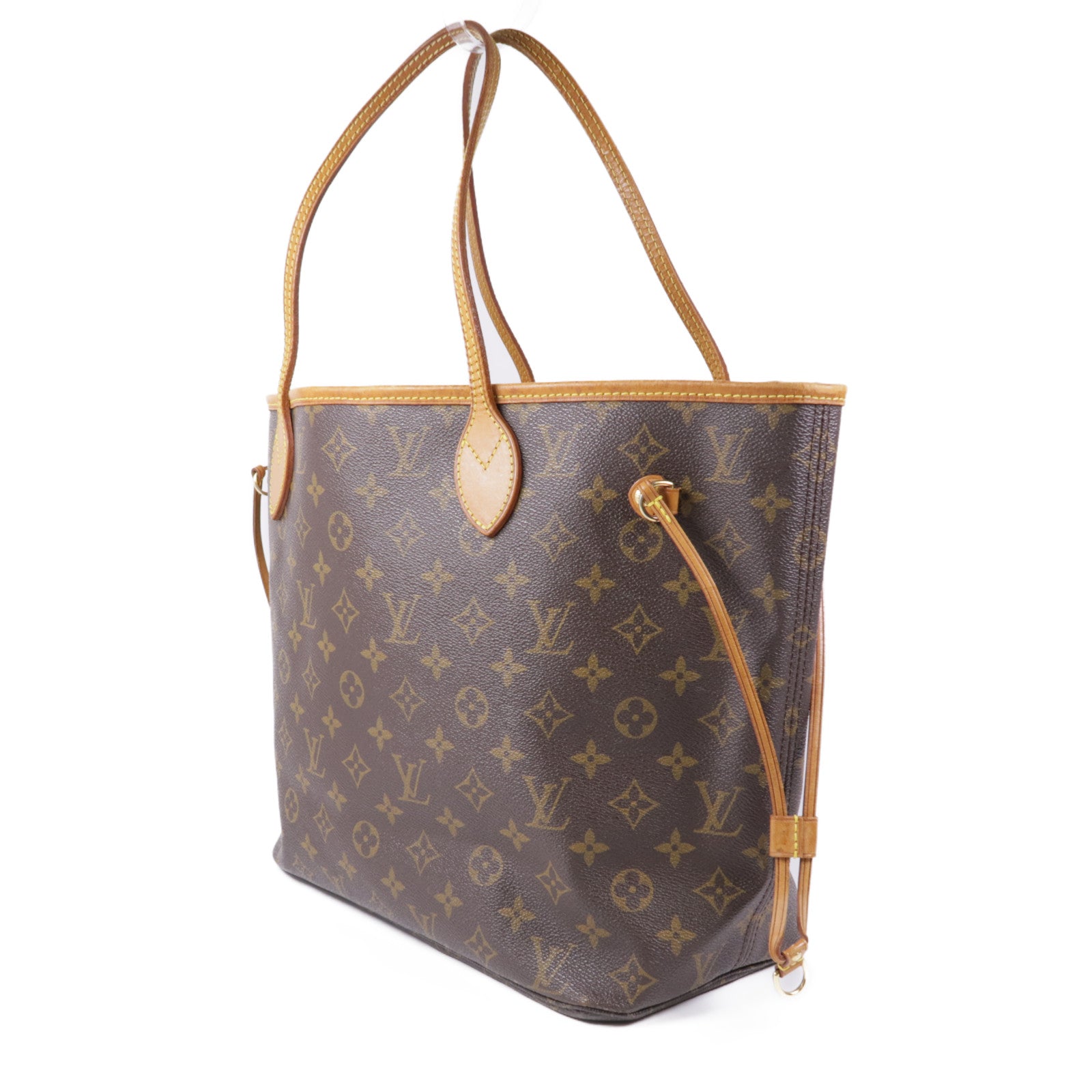 LOUIS VUITTON Monogram Neverfull MM金扣手挽袋