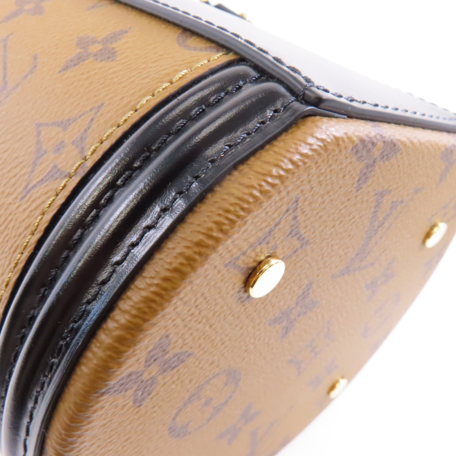 LOUIS VUITTON 【激減優惠】Monogram Reverse Cannes金扣手挽肩背兩用袋棕色