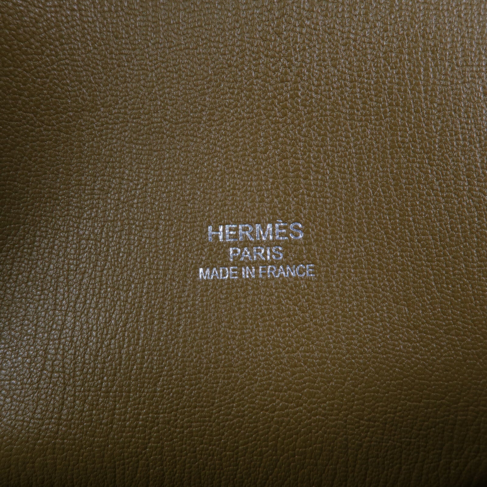 HERMES Clemence皮革Jypesiere 34肩背袋Kraft/Gris Pearl