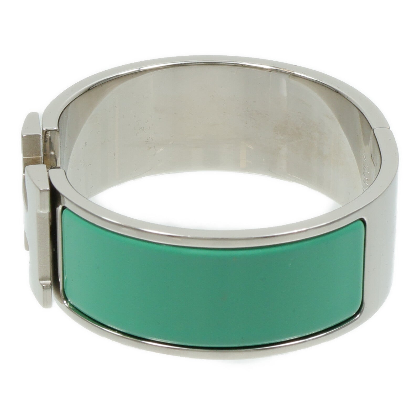 HERMES 金屬/琺瑯Clic-Clac H手鐲Vert Menthe