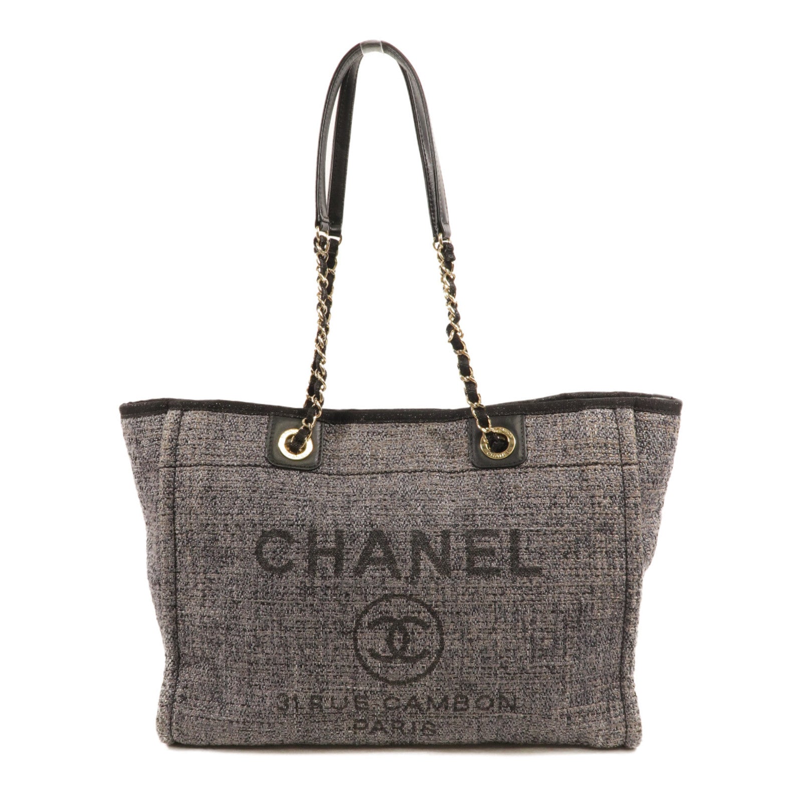 CHANEL 帆布Deauville Tote肩背袋