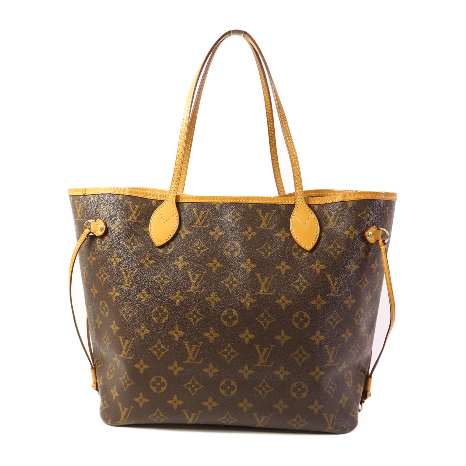 LOUIS VUITTON Monogram Neverfull MM金扣手挽袋
