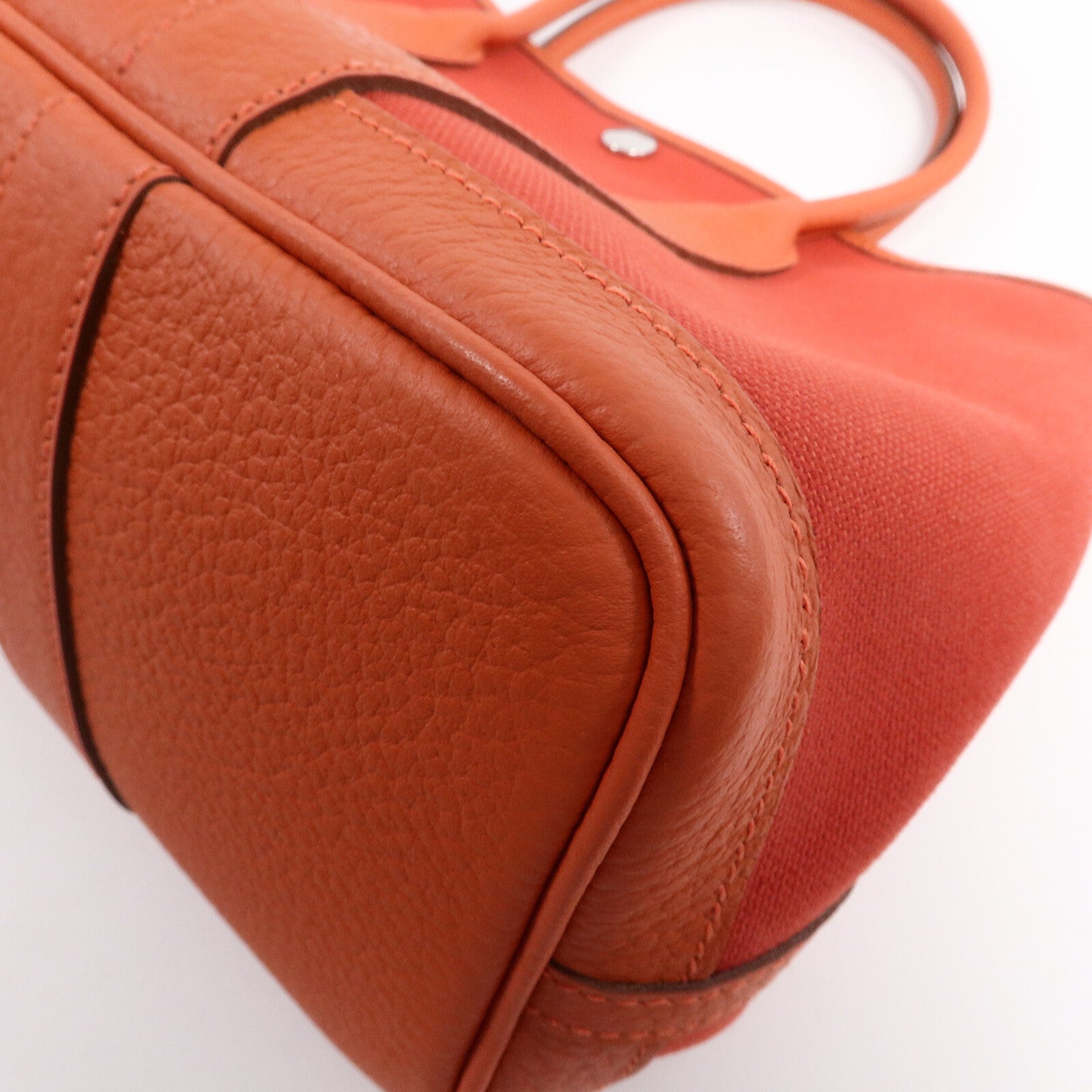 HERMES 帆布Garden Party TPM手挽袋Orange Poppy/Capucin