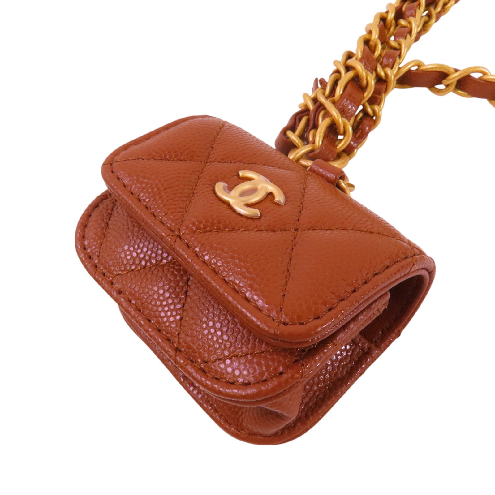 CHANEL 牛皮皮革Vanity Bag金扣鏈帶肩背袋