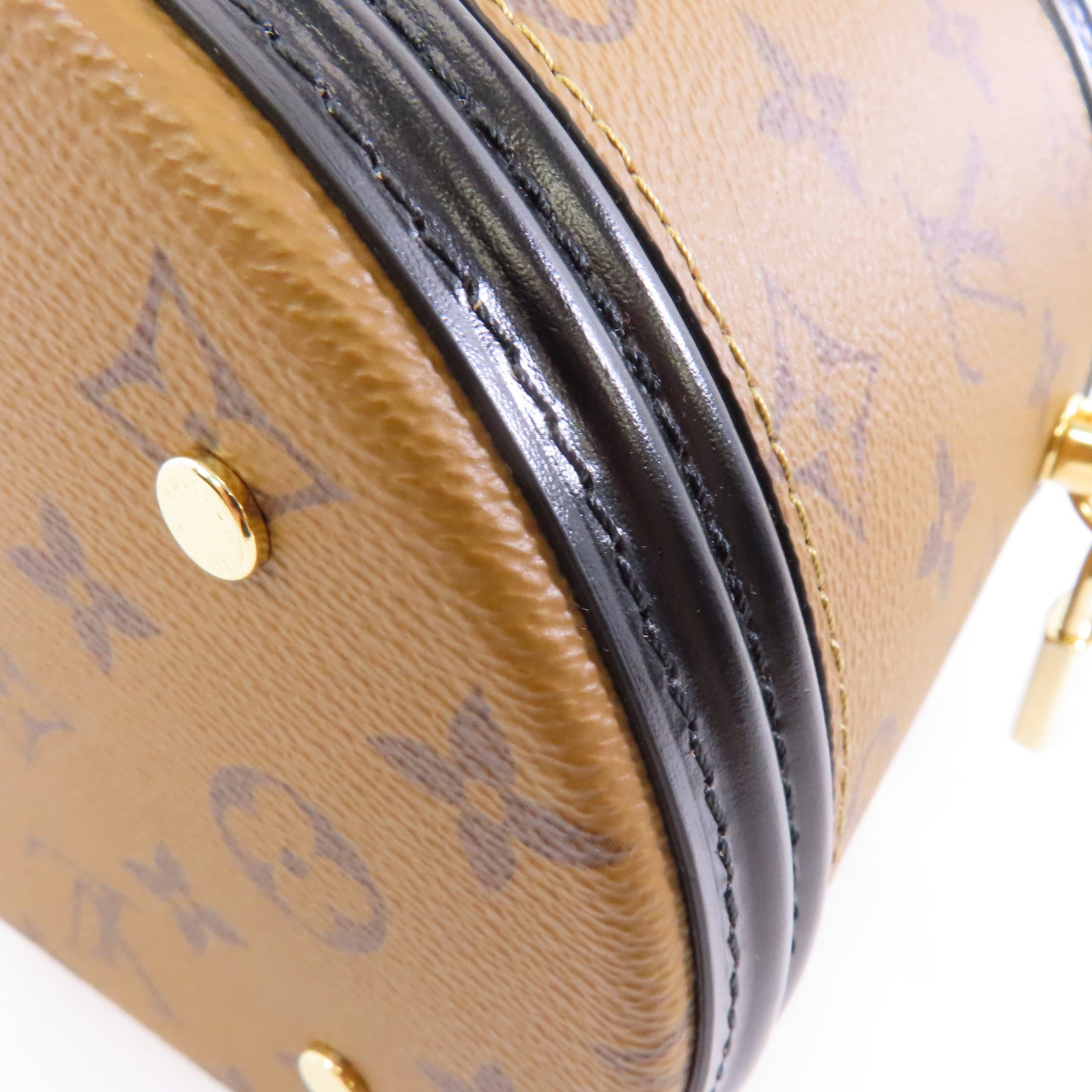 LOUIS VUITTON 【激減優惠】Monogram Reverse Cannes金扣手挽肩背兩用袋棕色