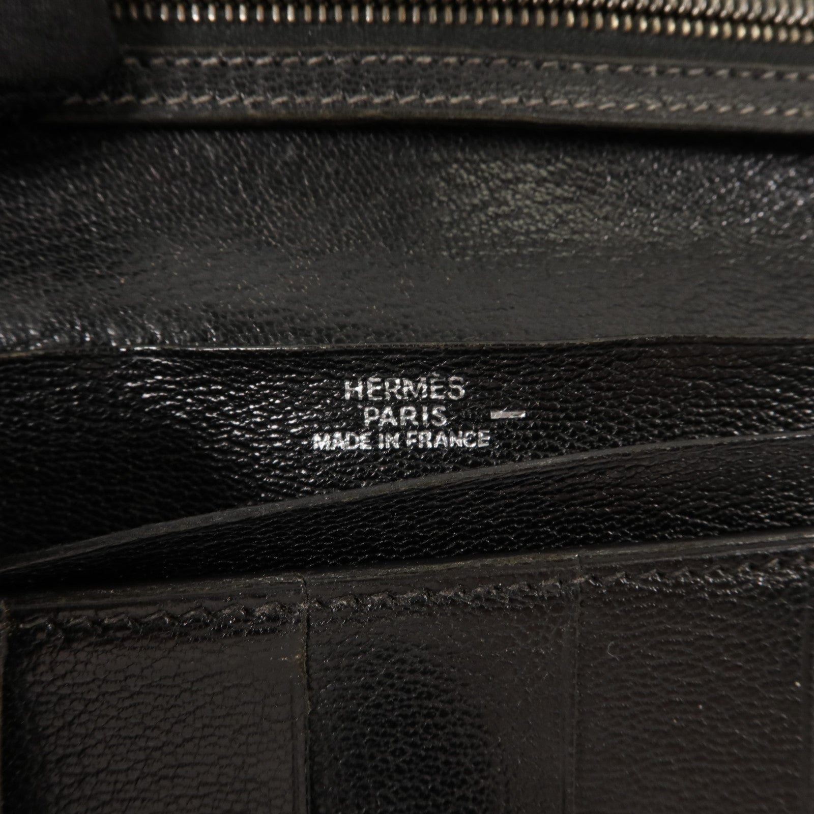 HERMES 蜥蝪皮革Bearn Long Wallet長錢包Noir