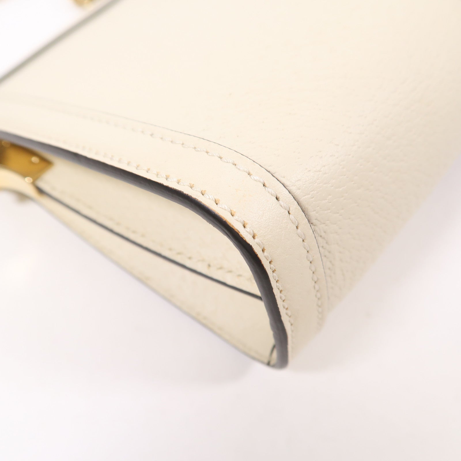 GUCCI GG GHW Ophidia GG Chain Shoulder Bag Calfskin Leather 503877 White