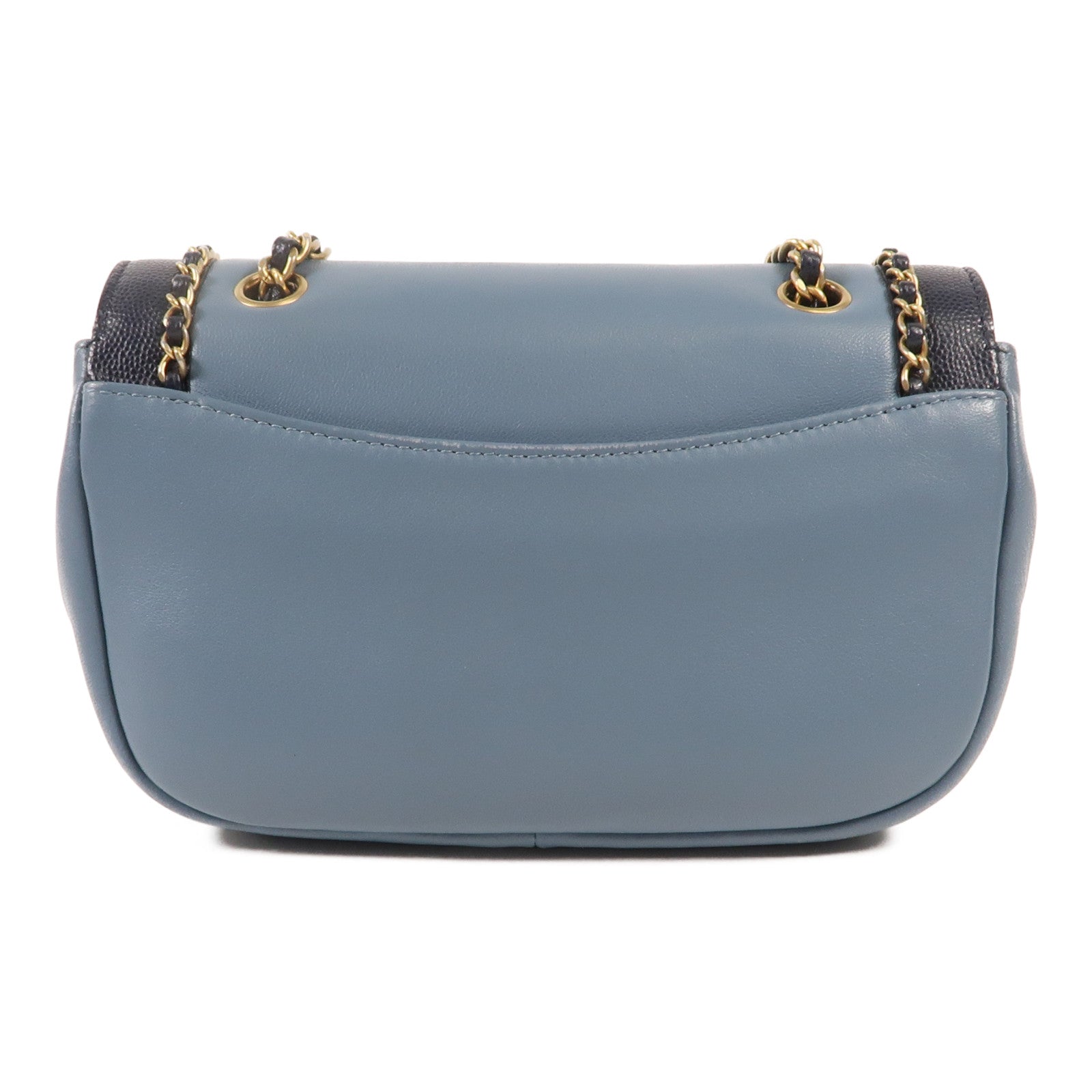 CHANEL 牛皮皮革Chain Shoulder金扣鏈帶肩背袋