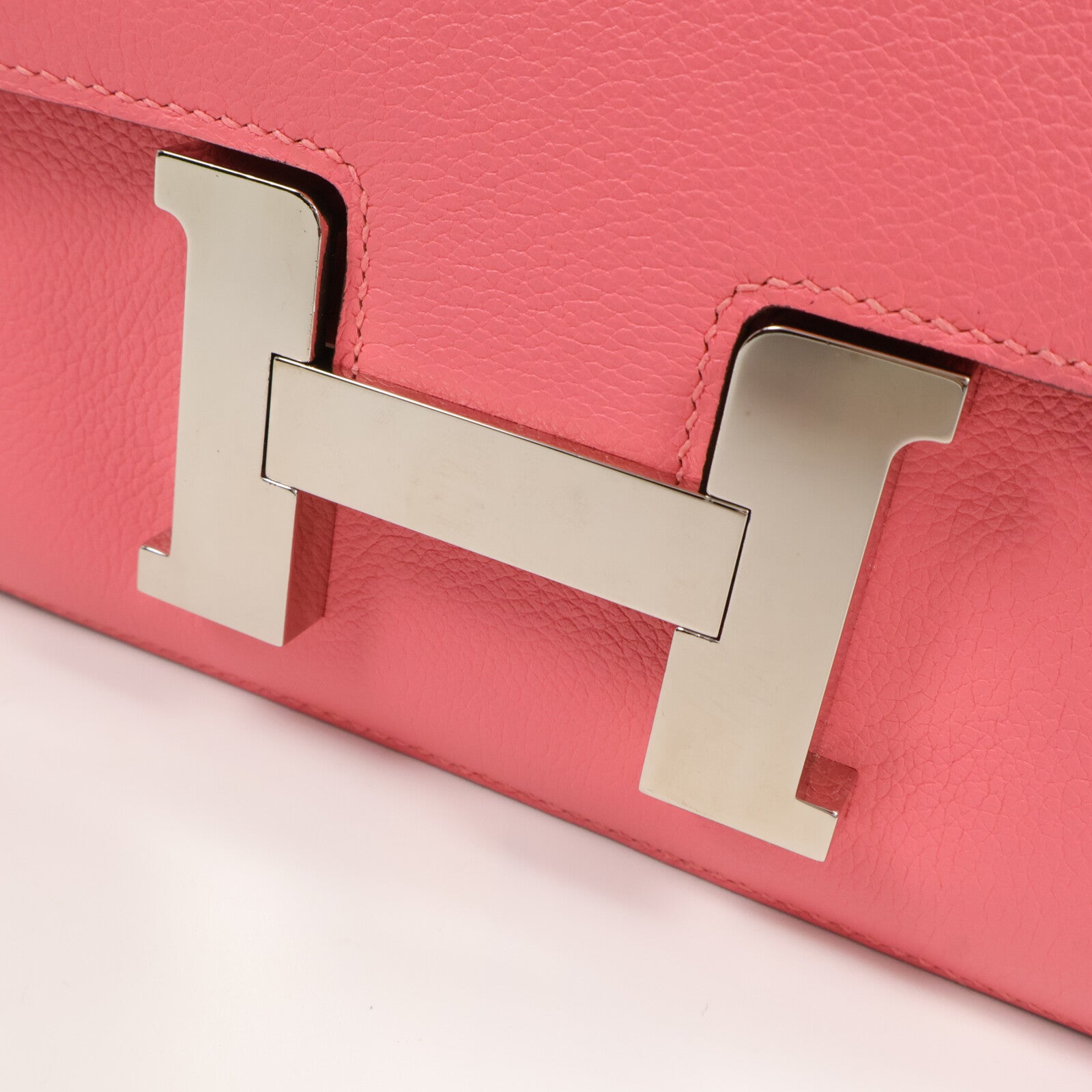 HERMES Evercolor皮革Constance 24肩背袋Rose Azalee