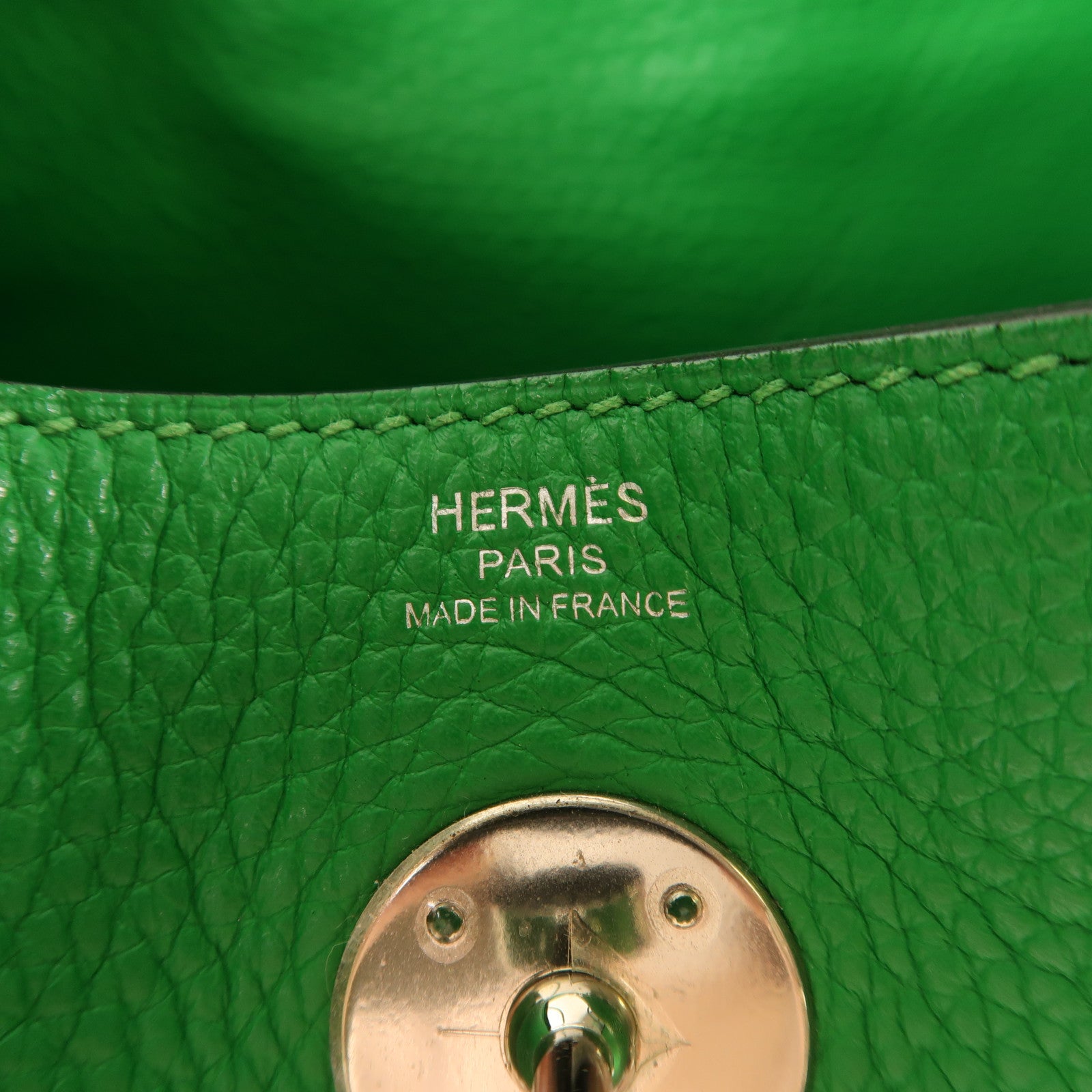HERMES Clemence皮革Lindy 26手挽肩背兩用袋Green