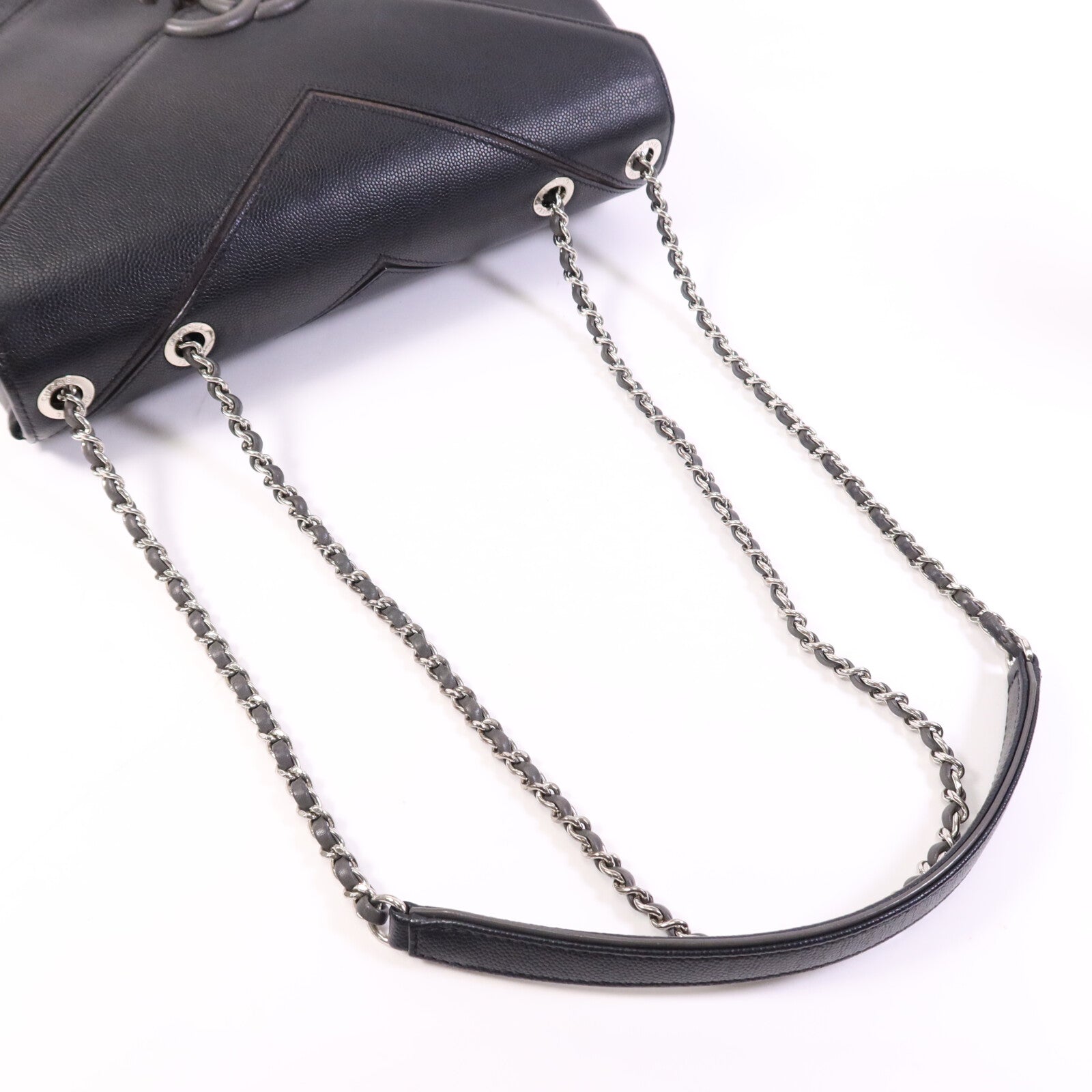 CHANEL 【激減優惠】牛皮皮革Shoulder Bag銀扣鏈帶肩背袋