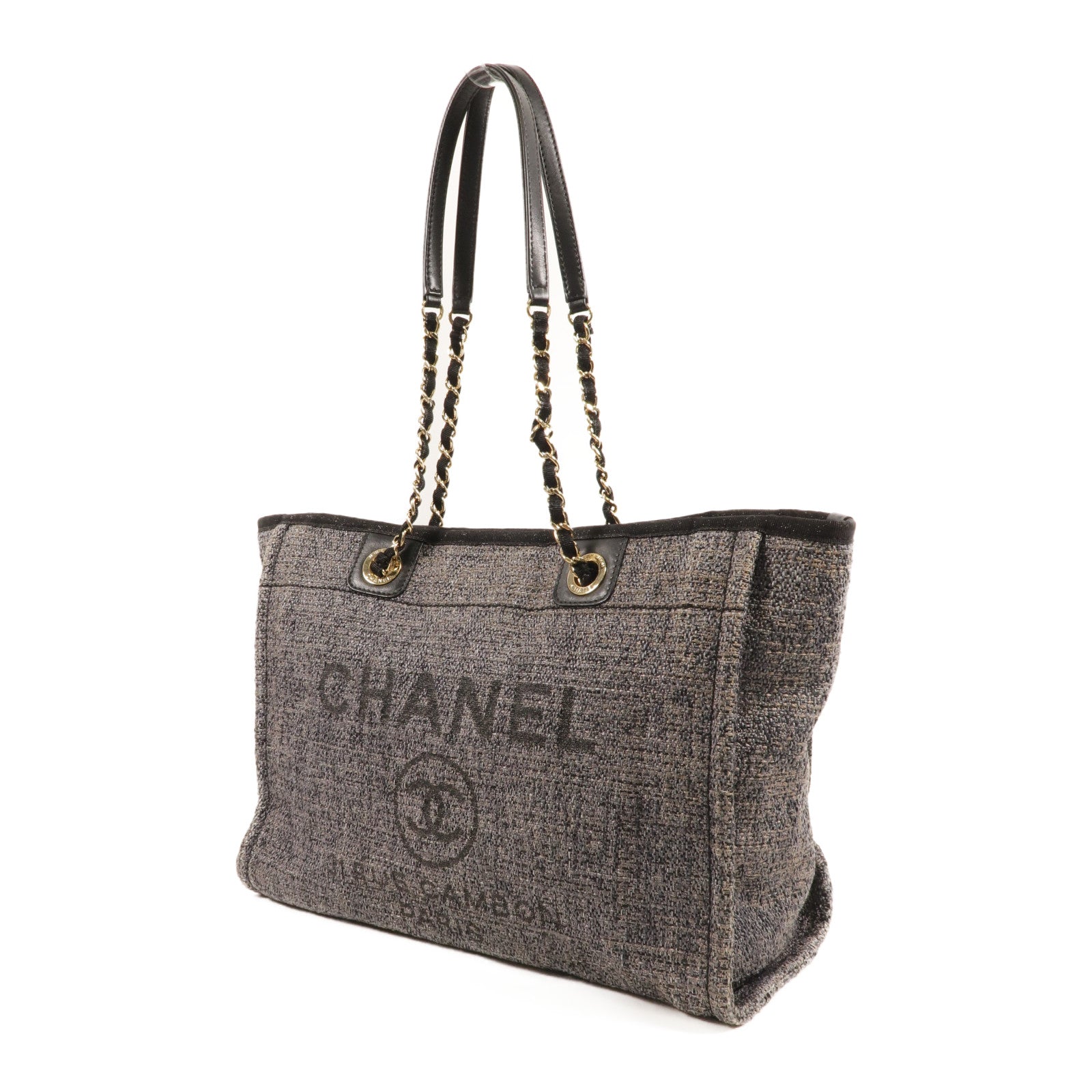CHANEL 帆布Deauville Tote肩背袋