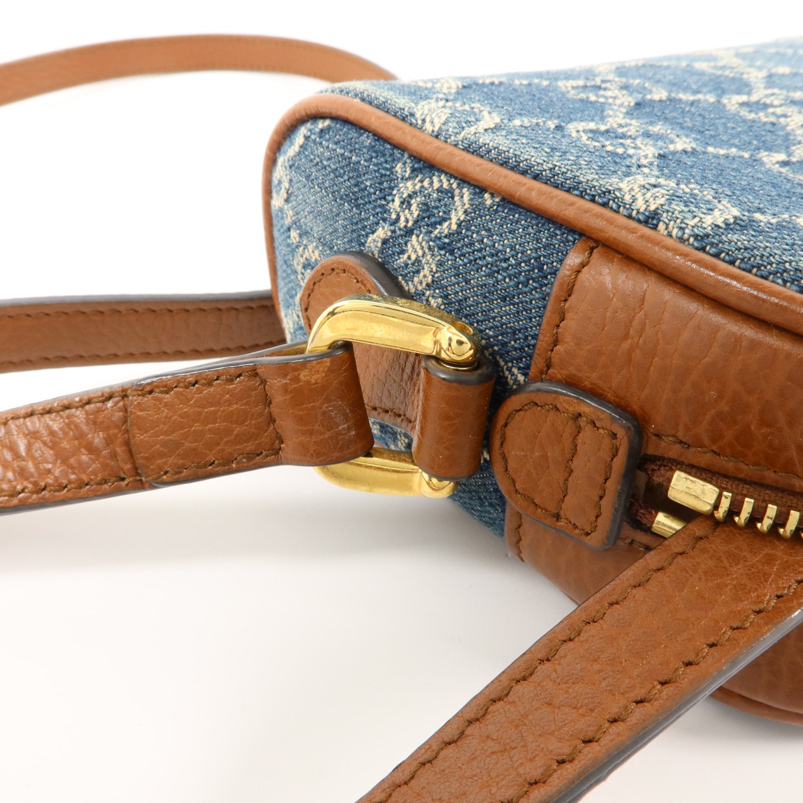 GUCCI GG Jacquard Denim Ophidia GG Mini Bag肩背袋