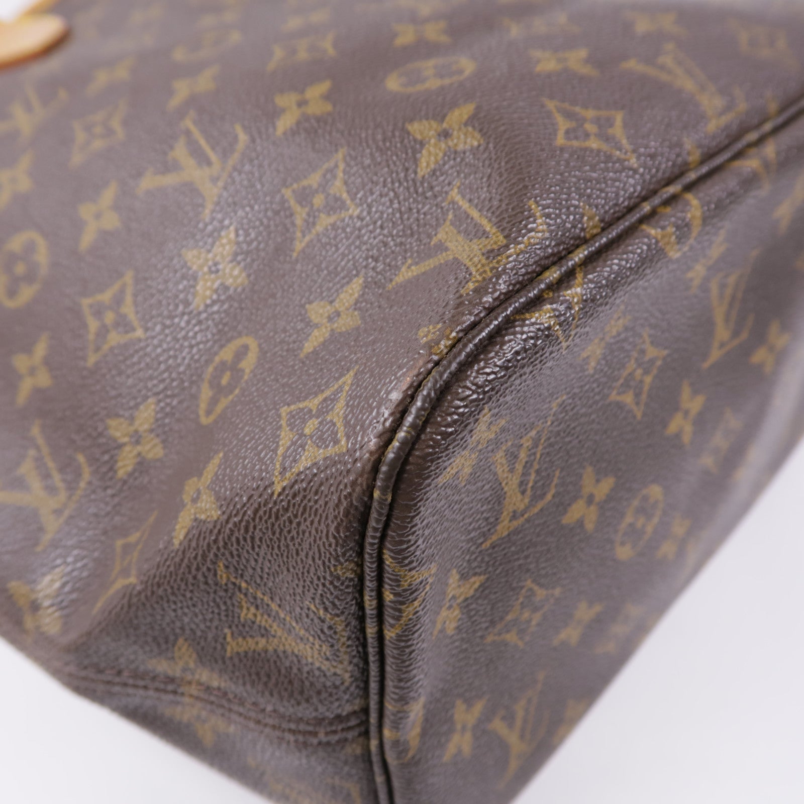 LOUIS VUITTON Monogram Neverfull MM金扣手挽袋