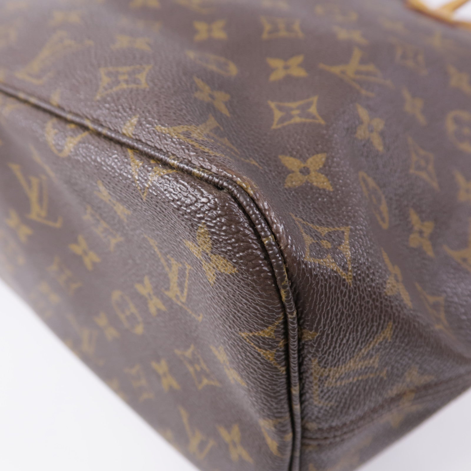 LOUIS VUITTON Monogram Neverfull MM金扣手挽袋