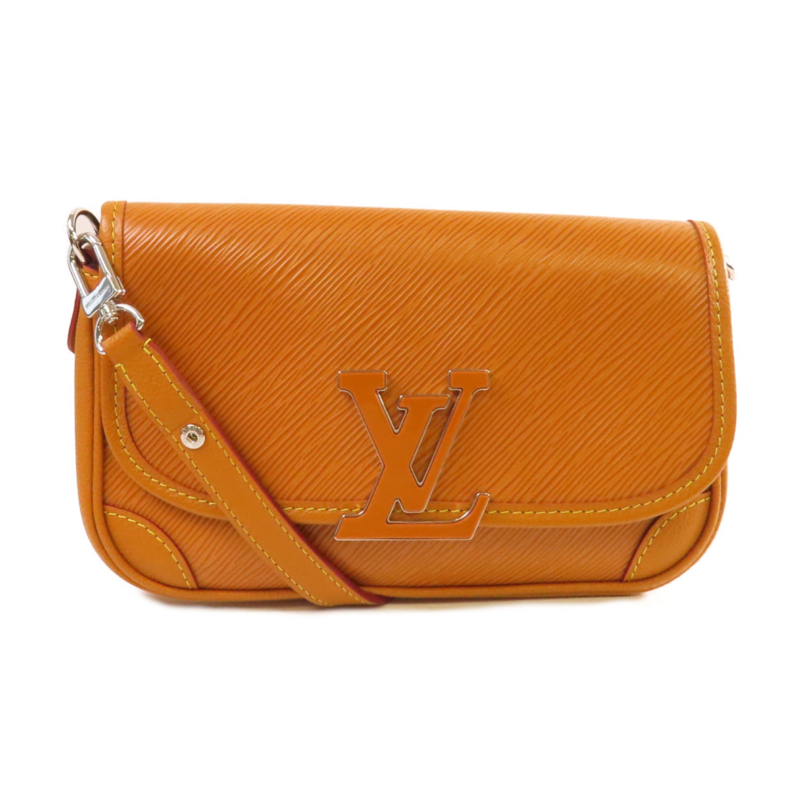 LOUIS VUITTON Epi Buci Shoulder Bag銀扣肩背袋蜜黃色