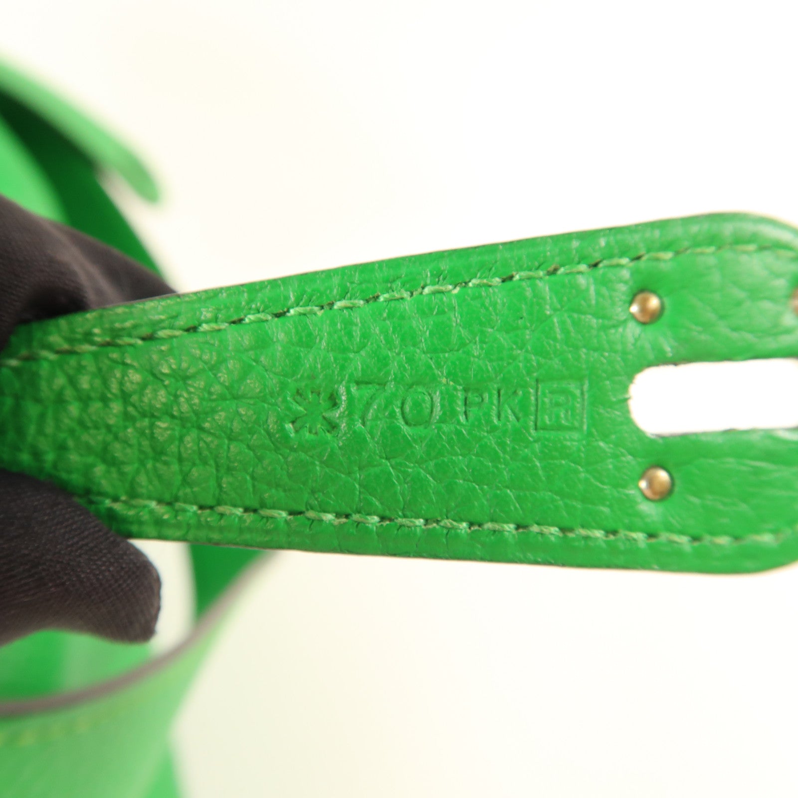 HERMES Clemence皮革Lindy 26手挽肩背兩用袋Green